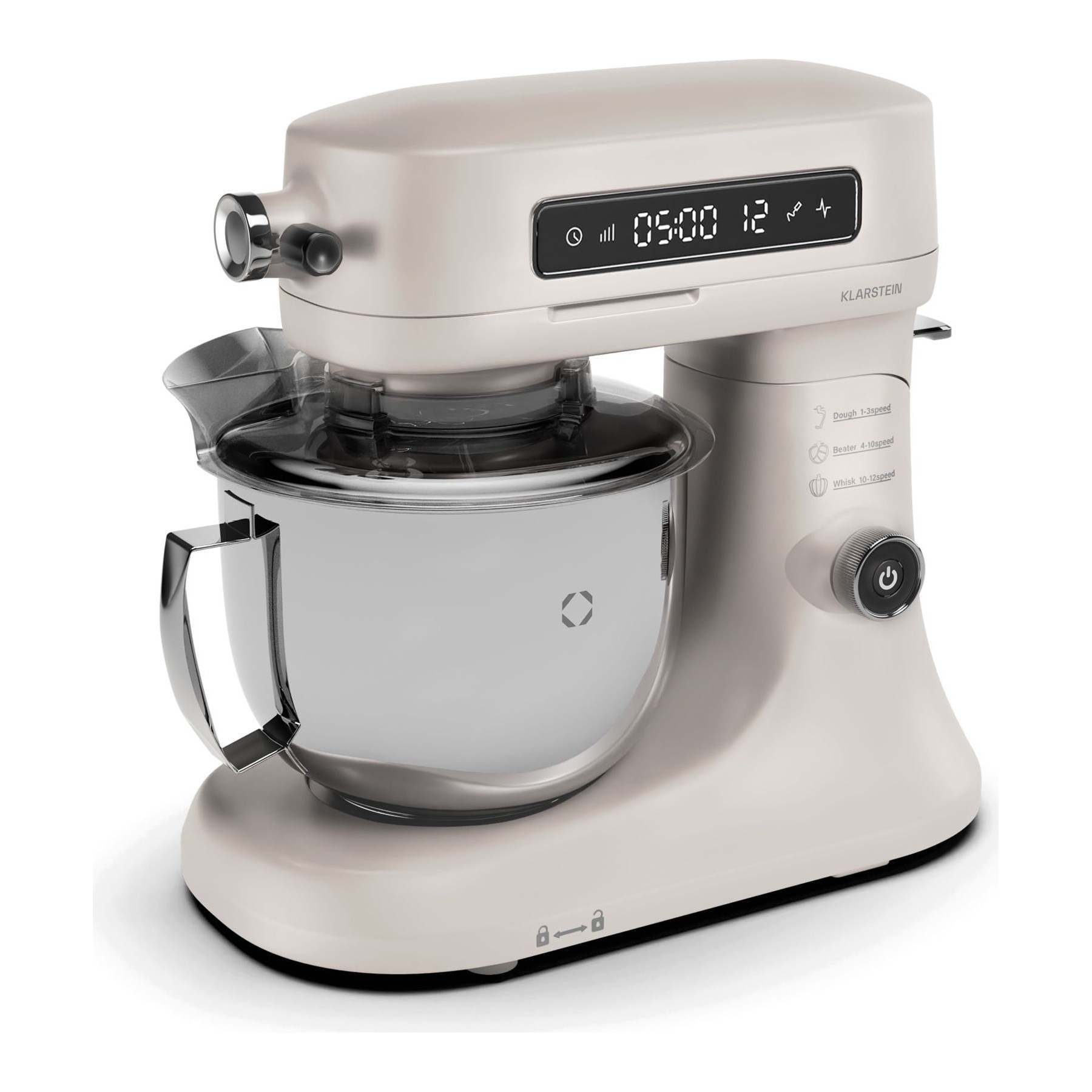 Robot pâtissier KLARSTEIN Chiara Écran LCD 5 L 1600 W Crème