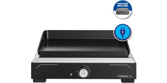 Plancha électrique CAMPINGAZ 1 XD noir inox à poser, 45x30 cm + housse