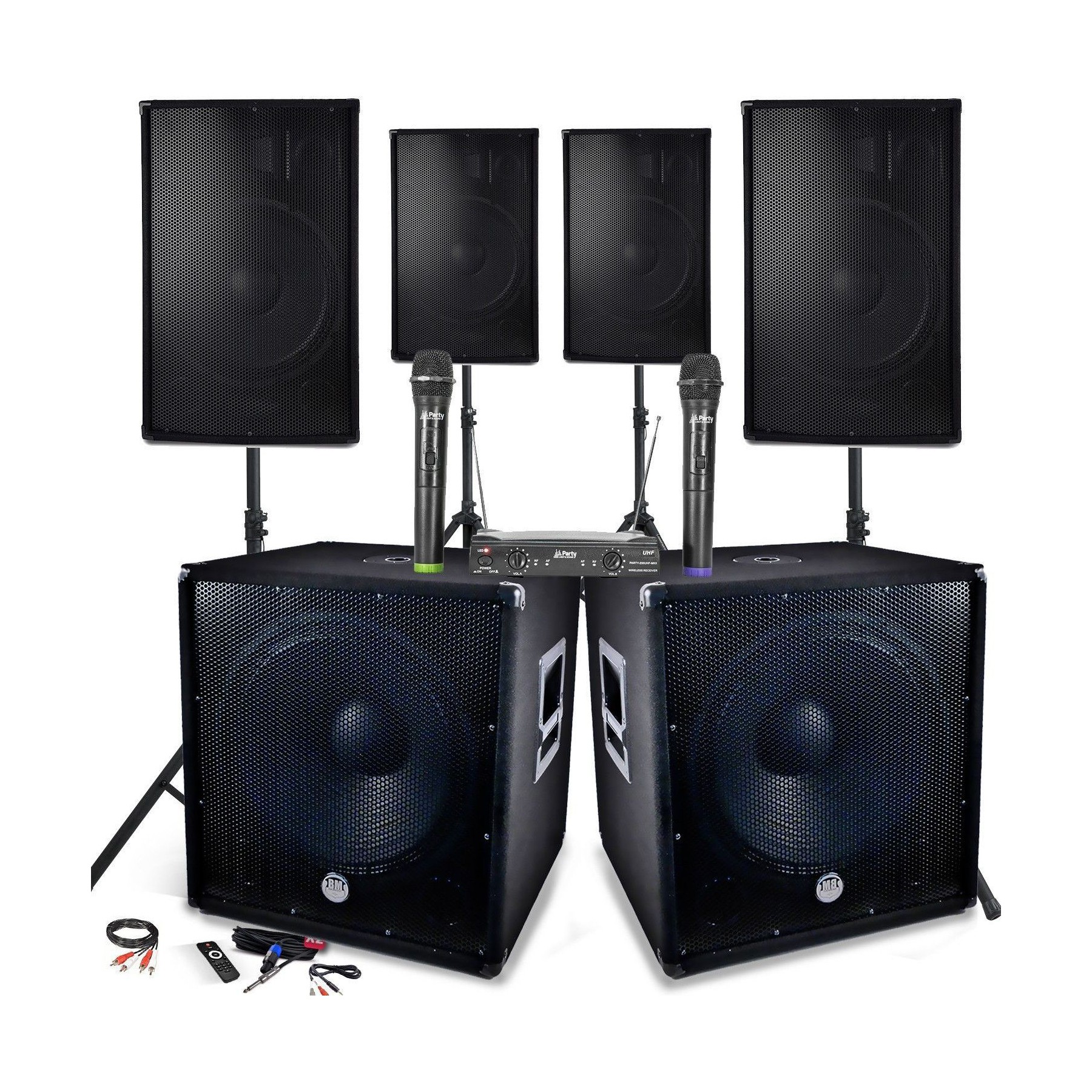 Pack sono BM SONIC BMS1812 KIT DJ 4800W Bluetooth Micros