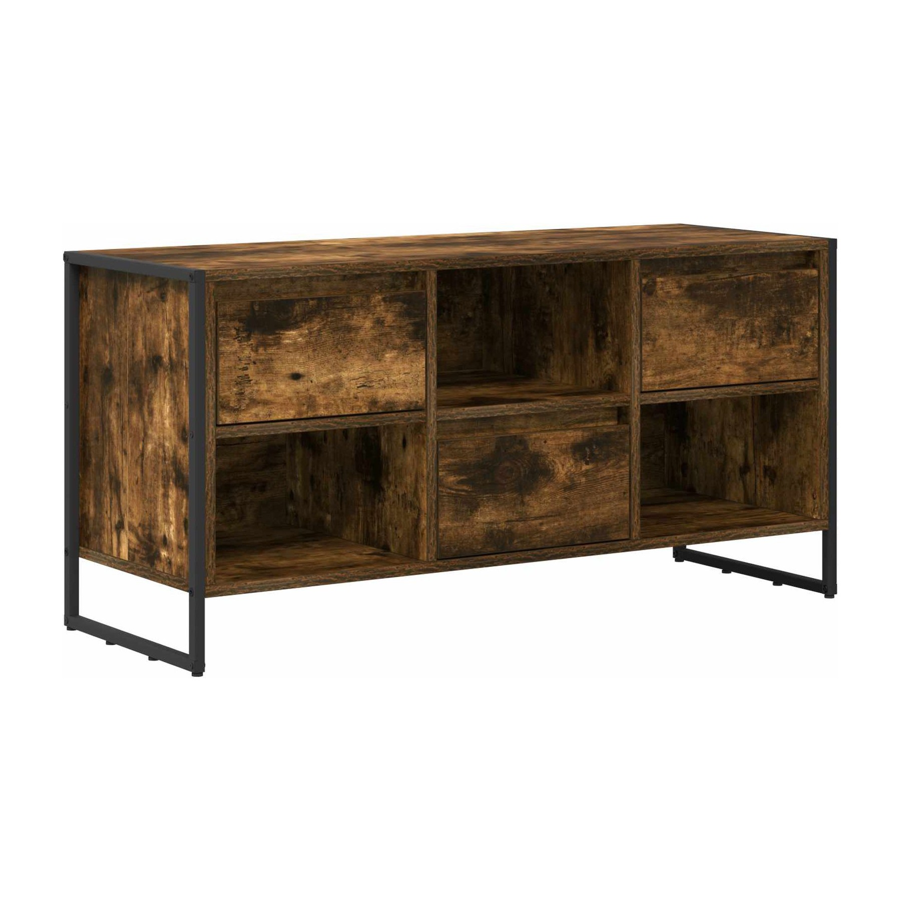 Meuble TV HELLOSHOP26 Meuble TV design industriel 100 x 36 x 4
