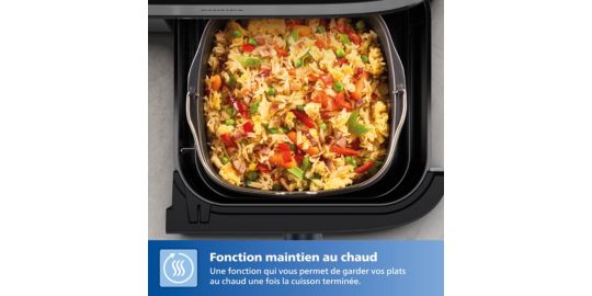 Airfryer PHILIPS NA332/00 Friteuse sans huile avec fenêtre de cuisson Noir/Doré, Série 3000 6.2L