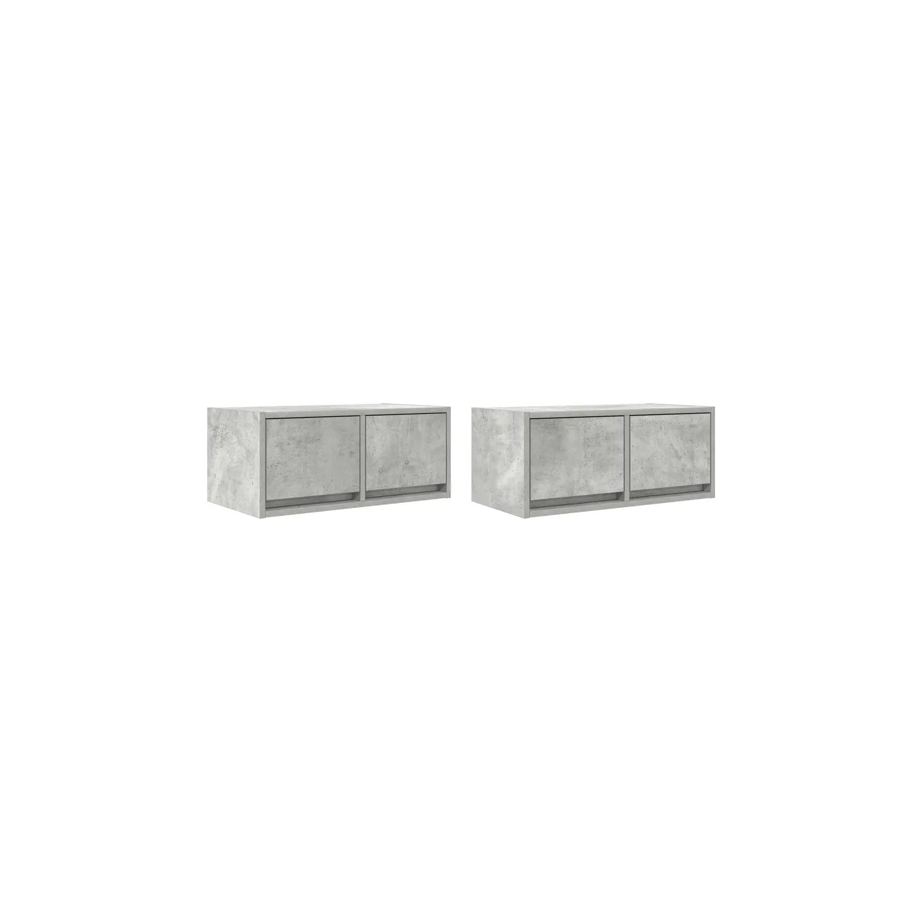 Meuble TV HELLOSHOP26 Lot de 2 meubles TV muraux peu encombran