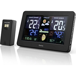 Station météo HAMA "Premium", écran couleur LED, charge USB