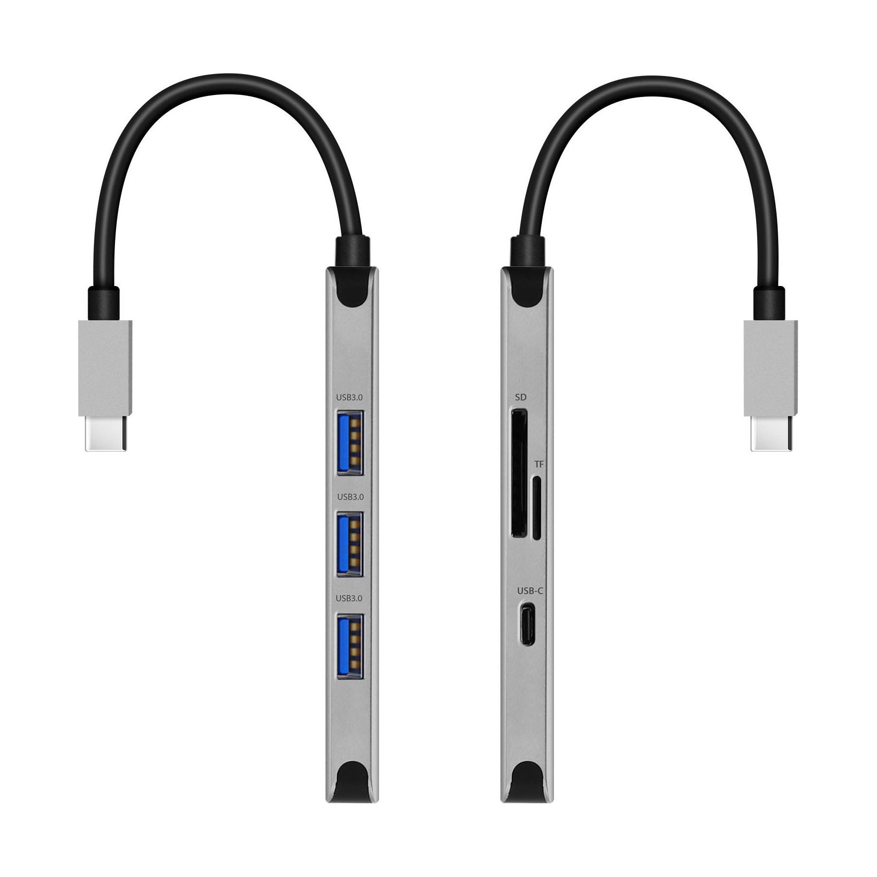 Adaptateur USB SWISSTEN Hub USB-C 6en1 USB-C PD 100W Micro-SD