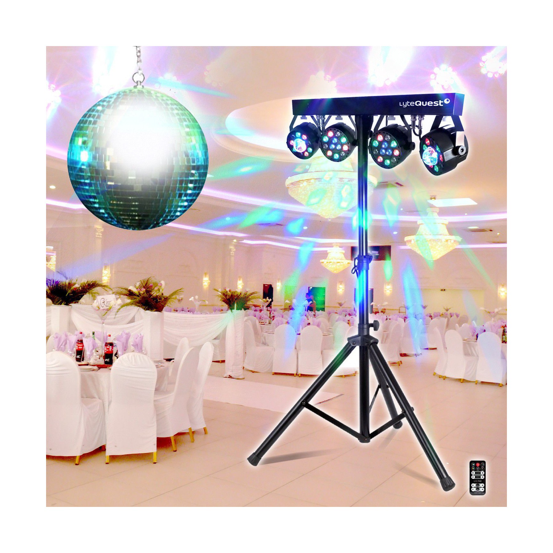 Jeu de lumières LYTEQUEST PACK LIGHT Boule à facettes 20 cm - Madi