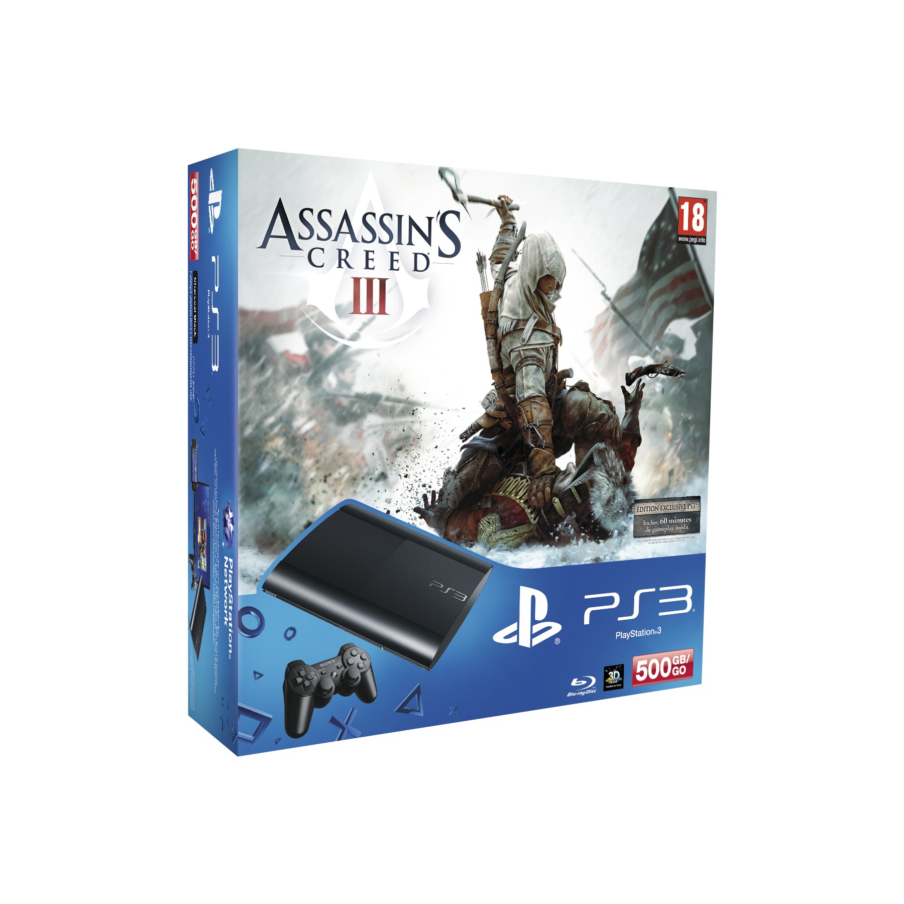 Console SONY PS3 500Go + Assassin's Creed 3 Reconditionné