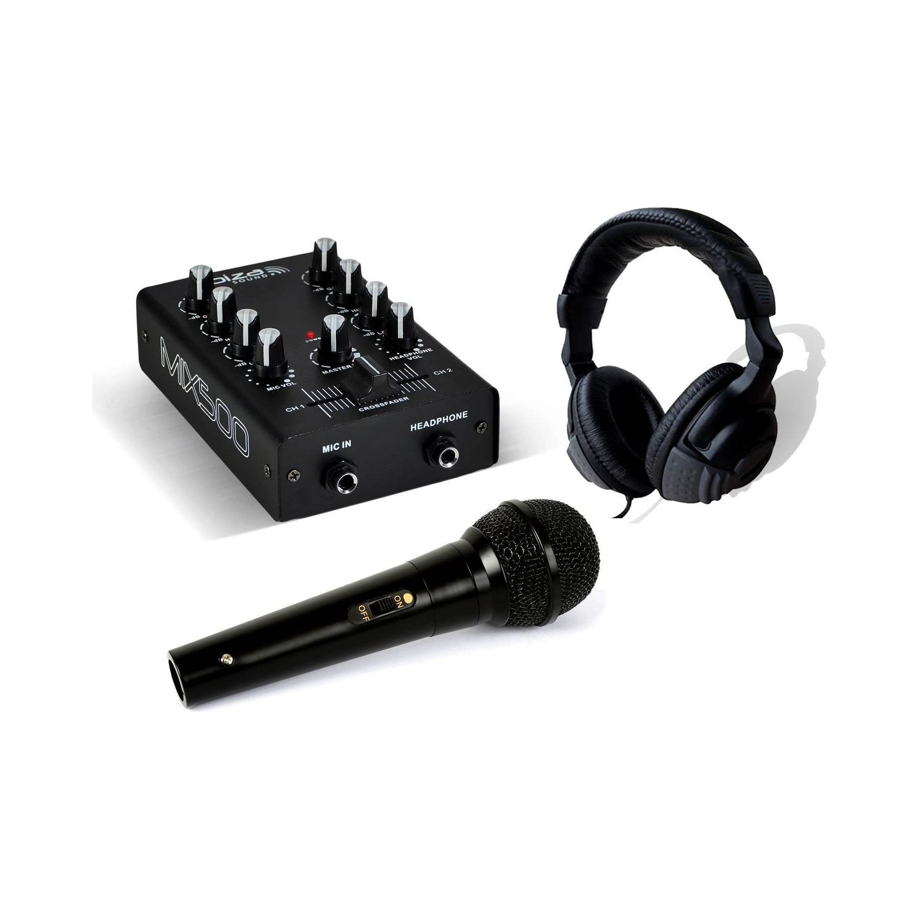 Table de mixage IBIZA Pack MIX500 + Casque + Micro