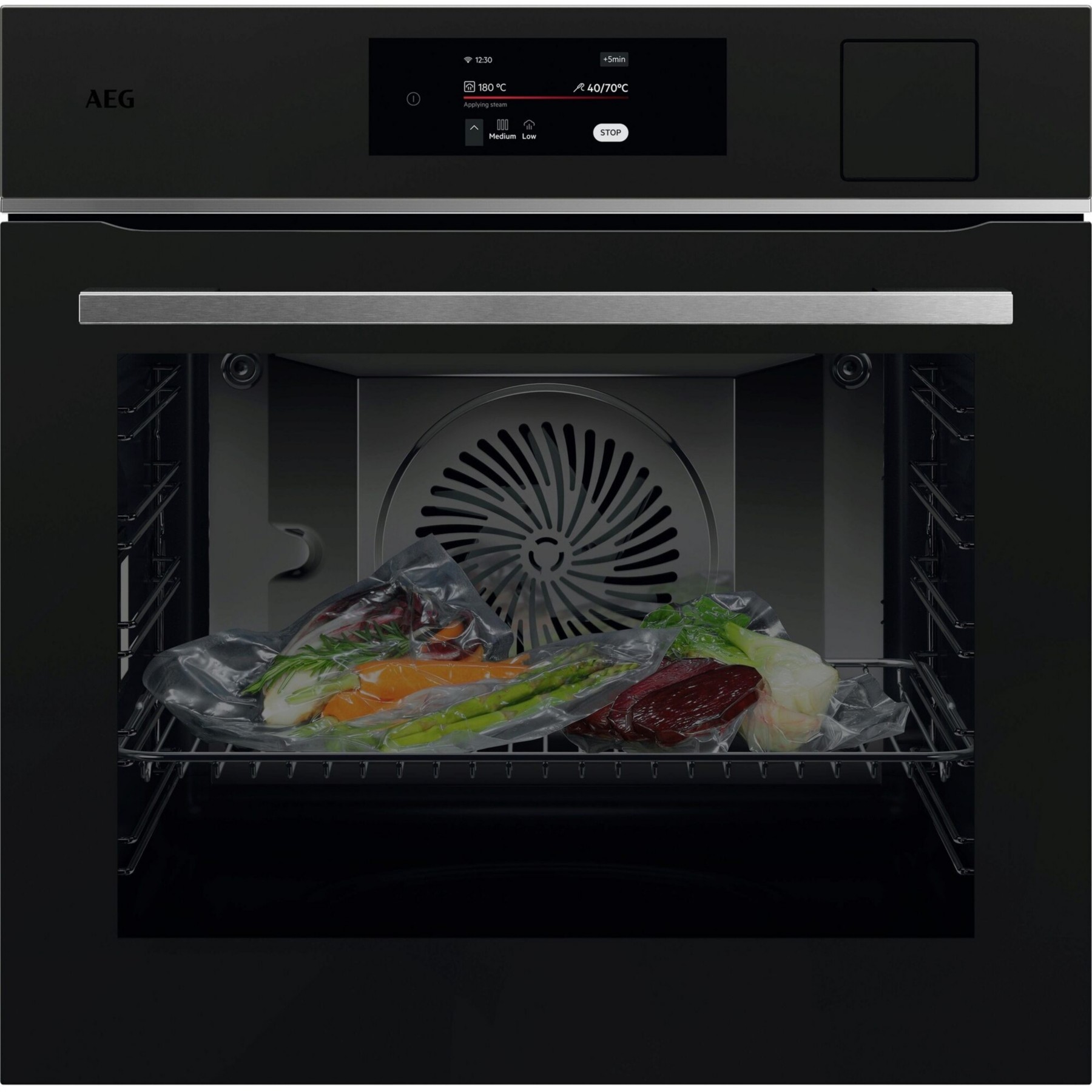 Four encastrable fonction vapeur AEG TP8SB731AT - Chaleur tournante - Combiné vapeur - Hydrolyse - Porte froide - noir Matt