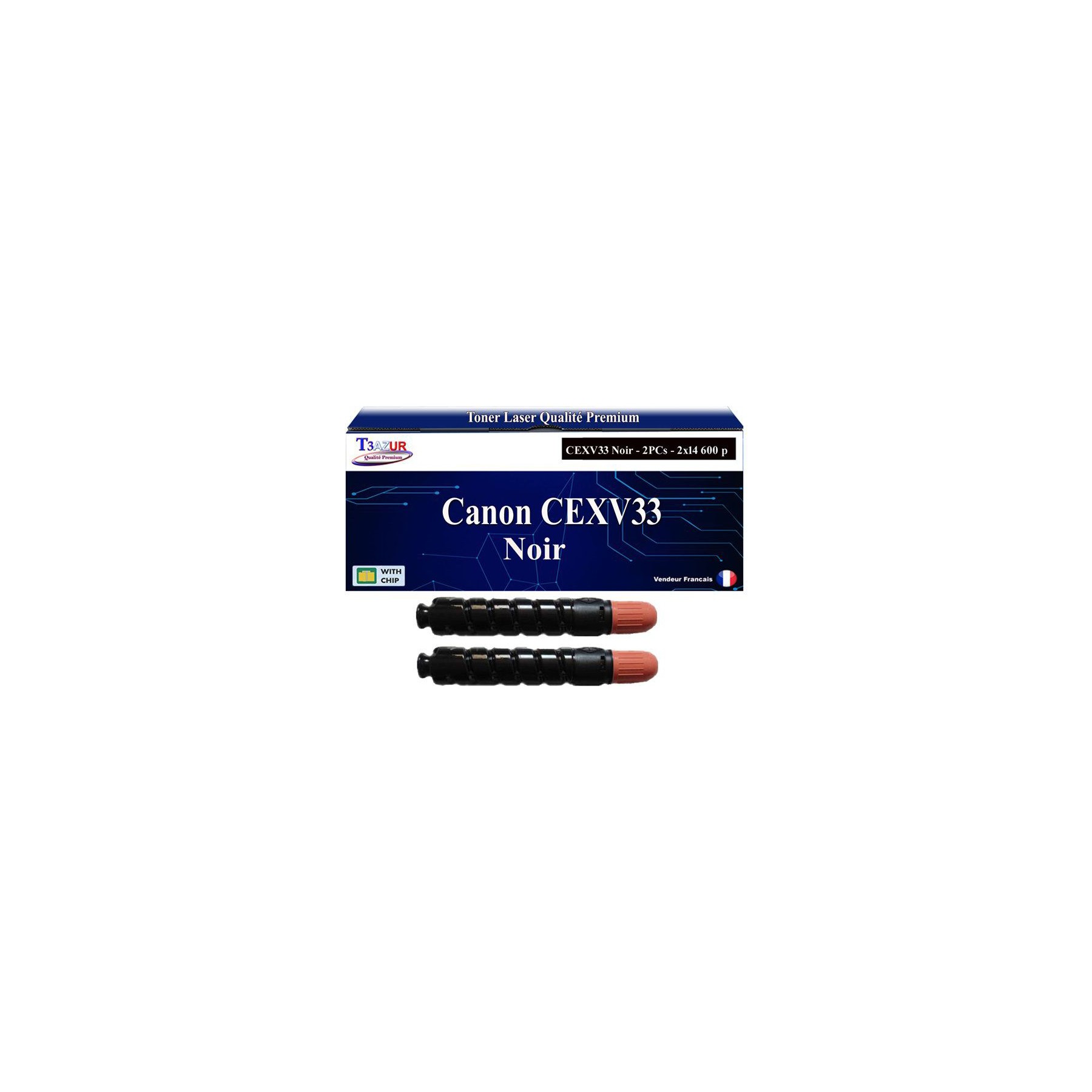 Toner T3AZUR compatible avec Canon CEXV33 (x2)