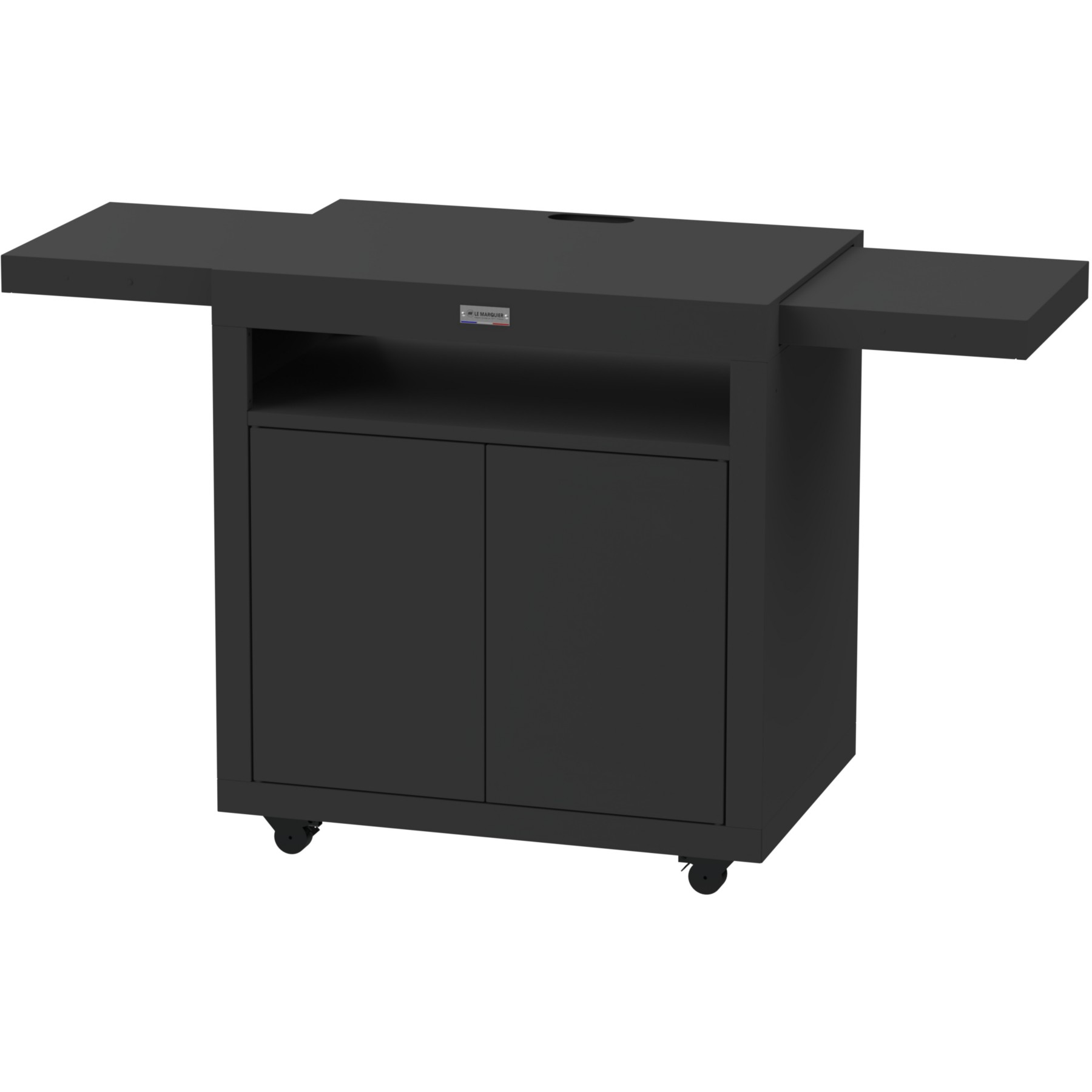 Meuble de cuisine extérieure LE MARQUIER 80 avec tablettes Noir DM80PPLTAE13