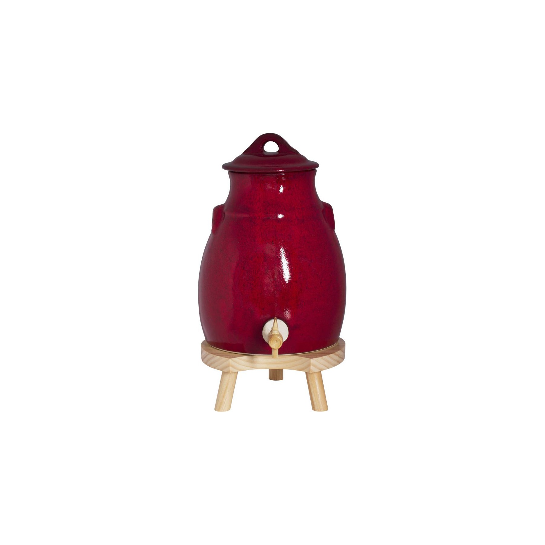 Moulin à vinaigrette TABLE PASSION Vinaigrier 3,5 l en grès rouge sur socle