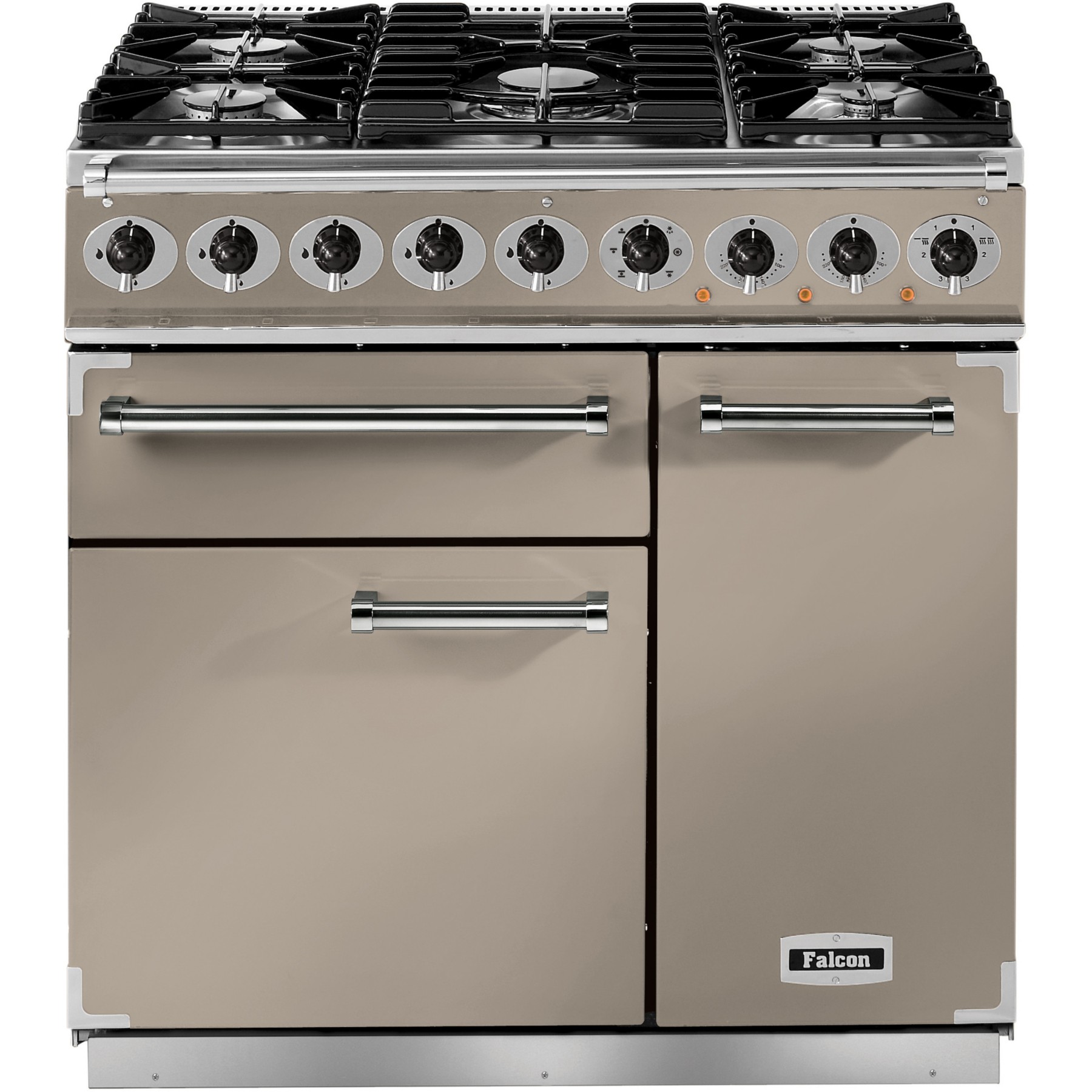 Piano de cuisson gaz FALCON Semi Pro DELUXE 90 FAUVE NICKEL BROSSÉ