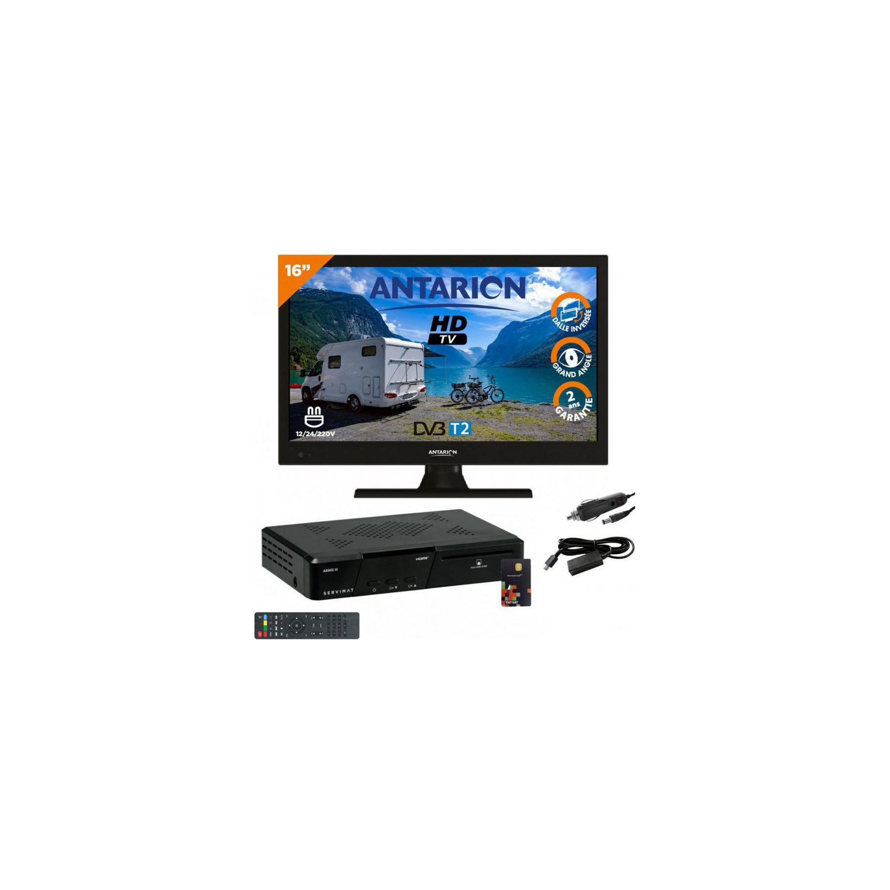 TV LED ANTARION Pack Tv Led 16" 40cm Téléviseur Hd + Réc