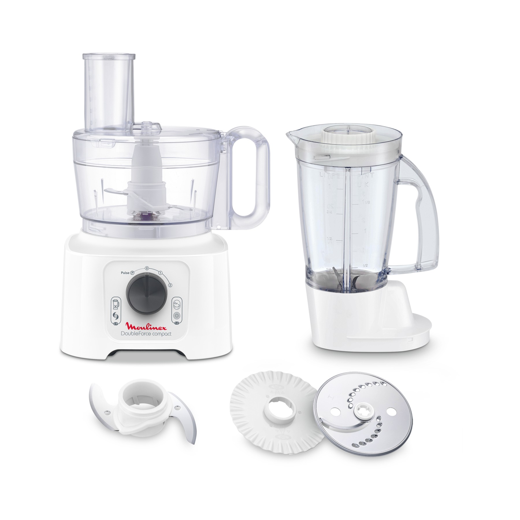 Robot multifonction MOULINEX FP542111 Double force compact blanc