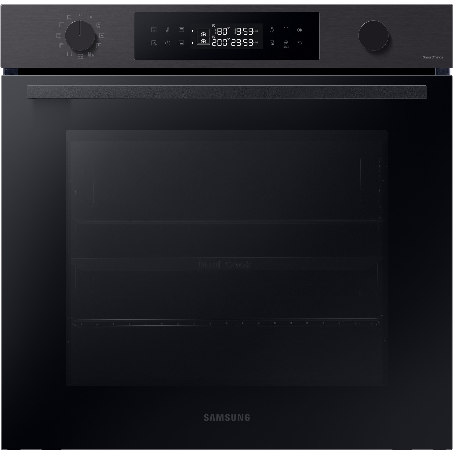 Four encastrable SAMSUNG NV7B4450VCB - Double cavité - Pyrolyse - Chaleur pulsée - Porte froide