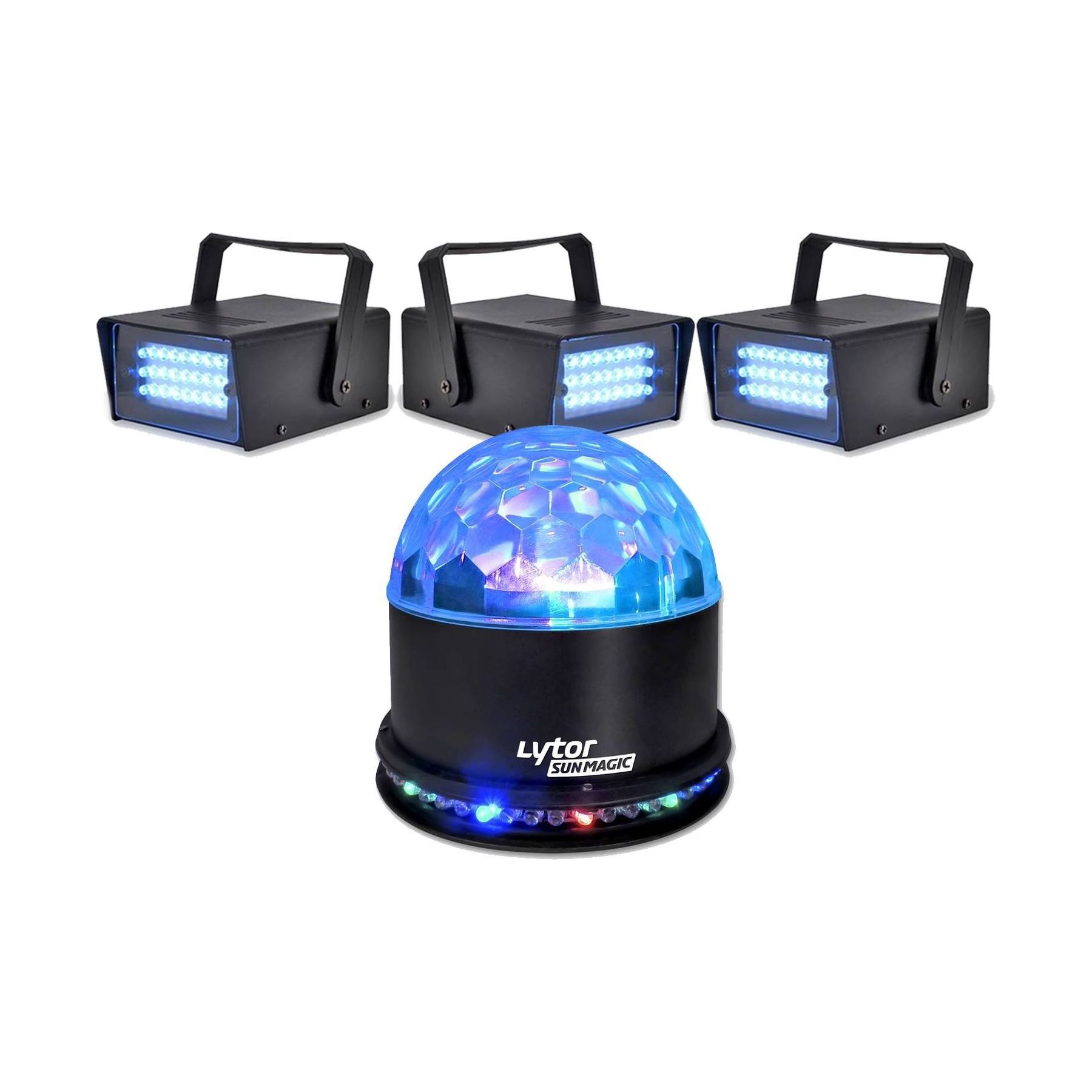 Jeu de lumières LYTOR Pack Soirée FIESTA SUNMAGIC + 3 LED STRO