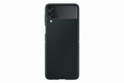Coque SAMSUNG Z Flip 3 Cuir vert
