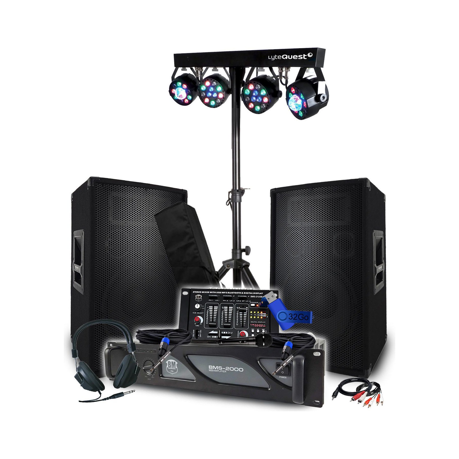 Pack sono BM SONIC Pack Sono 3200W BM SONIC Ampli 2000W, Pa