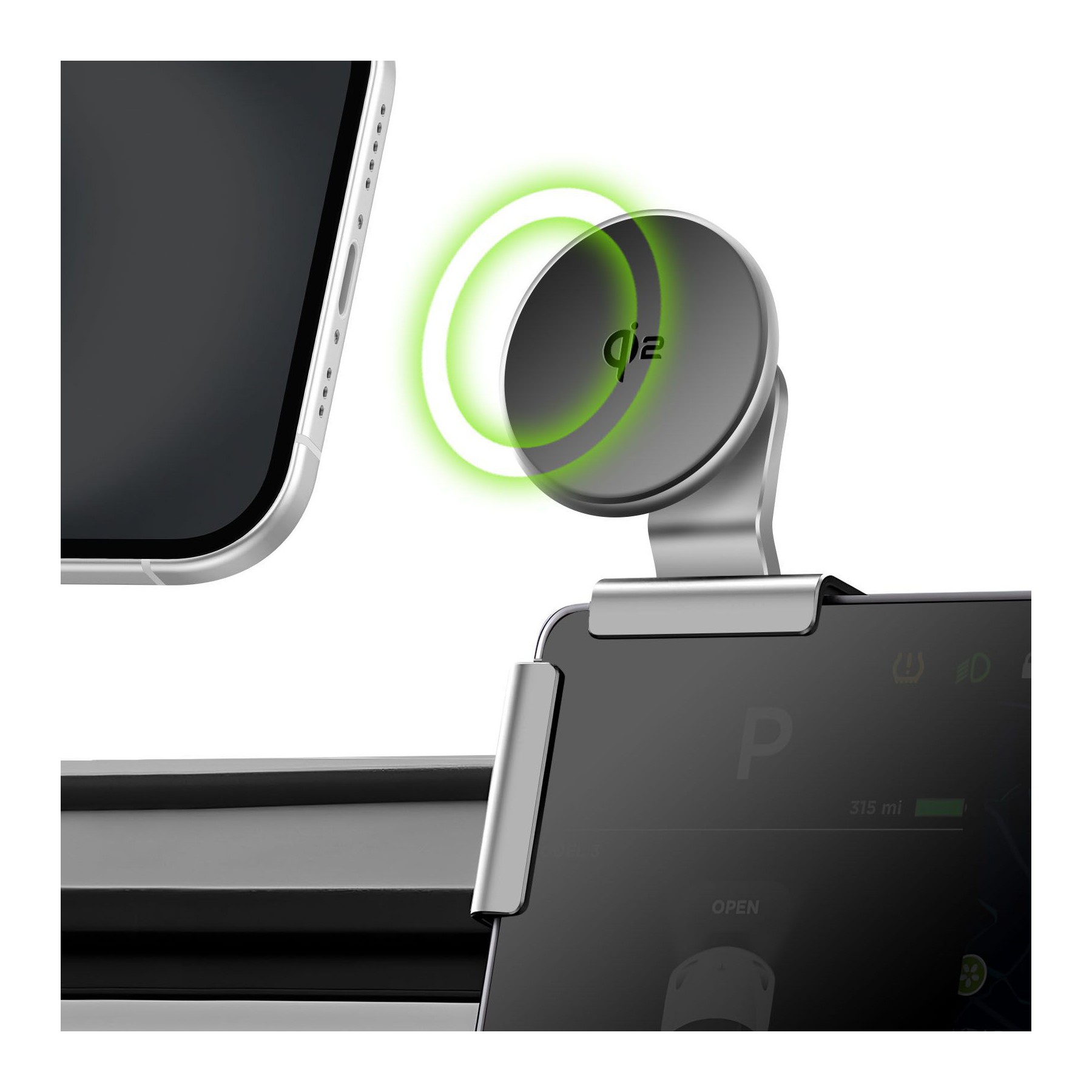 Support smartphone 4 SMARTS Magnétique Charge Qi2 et Fixation Ecran
