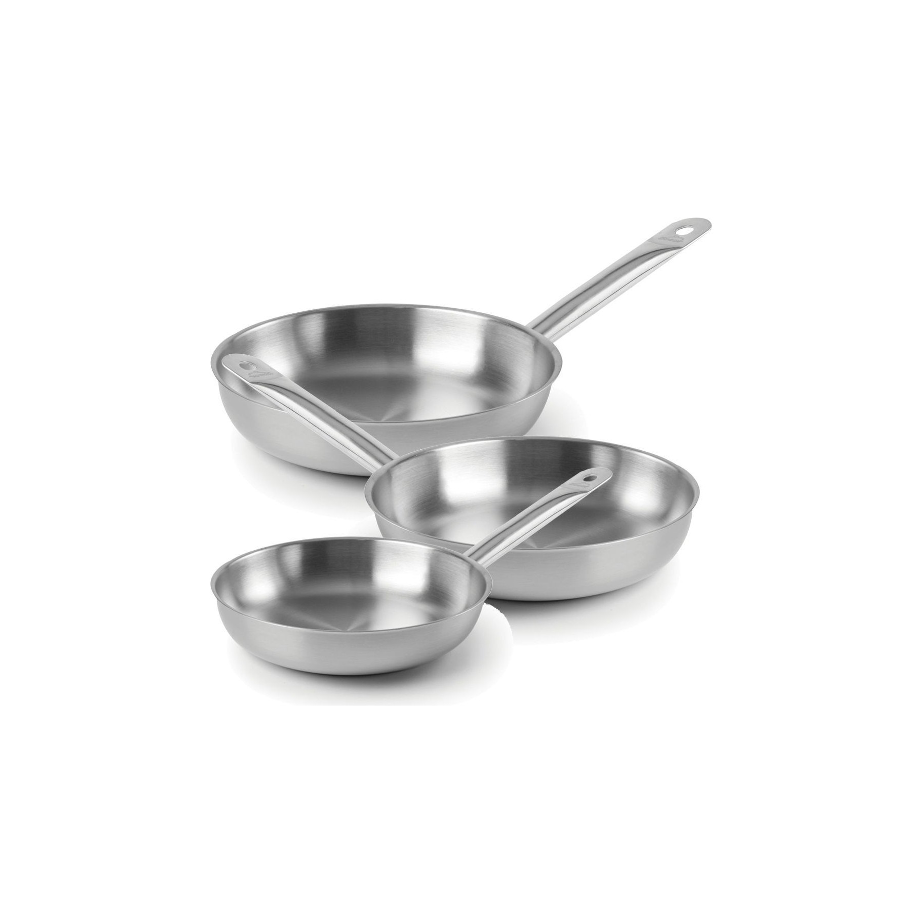 Batterie de cuisine LACOR 3 poêles tout inox Lacor Chef 24/28/32