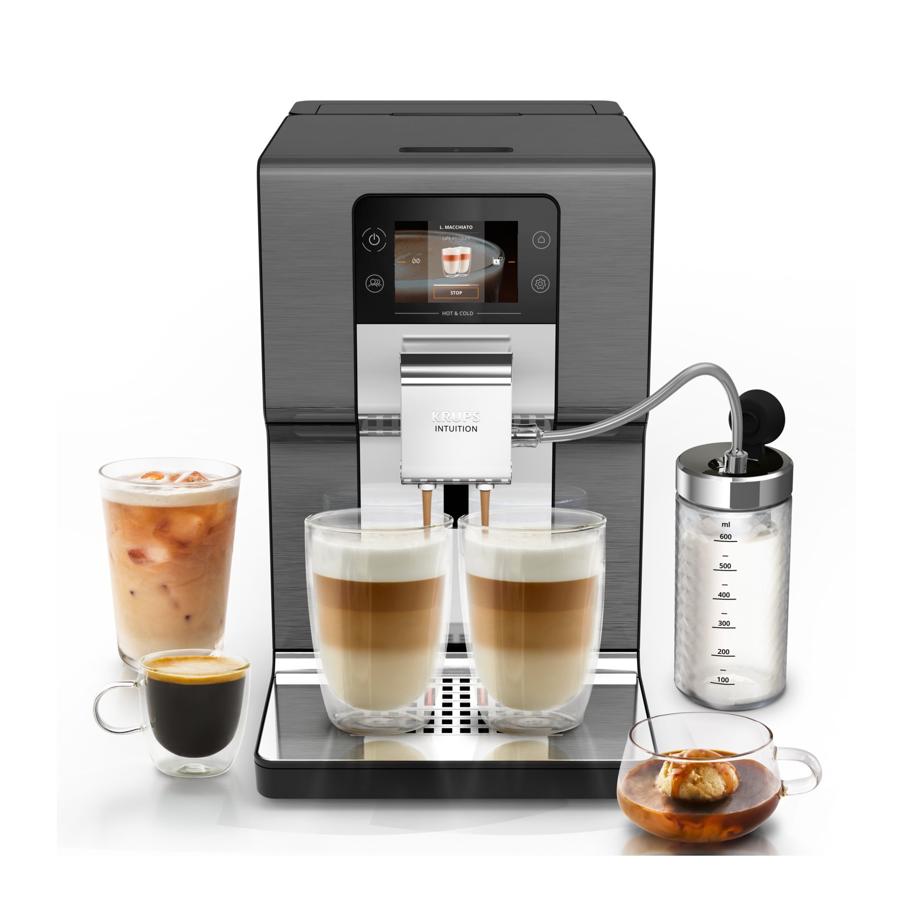 Expresso Broyeur KRUPS EA879NE0 Intuition Experience, Hot&Cold, 36 recettes