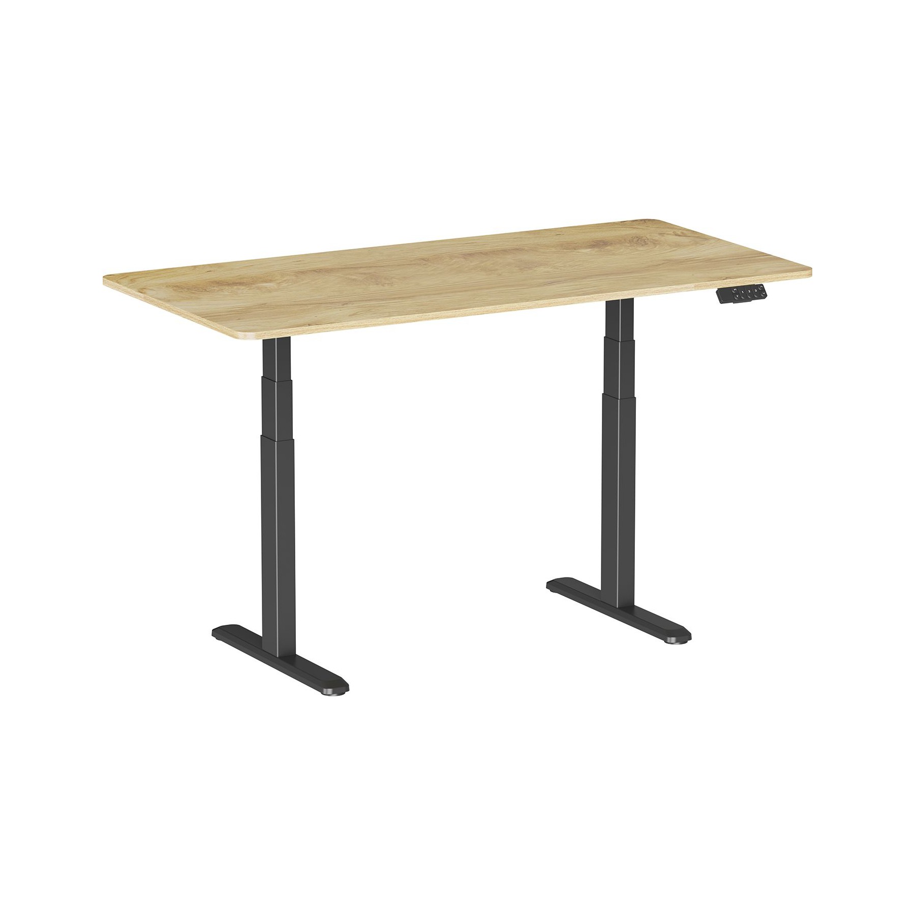 Bureau ergonomique KIMEX Plateau bois clair 180x75cm Bords ronds