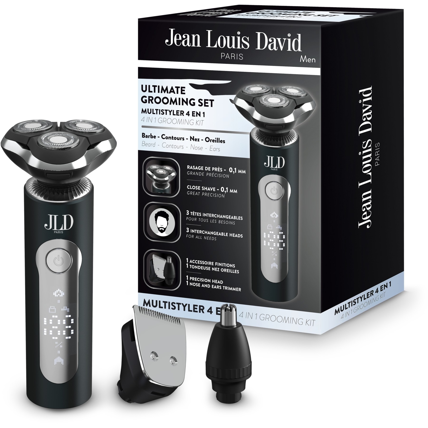Tondeuse barbe JEAN LOUIS DAVID Ultimate Grooming Set 4 en 1