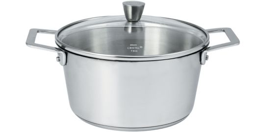 Faitout CRISTEL 24cm avec couvercle verre - 1826