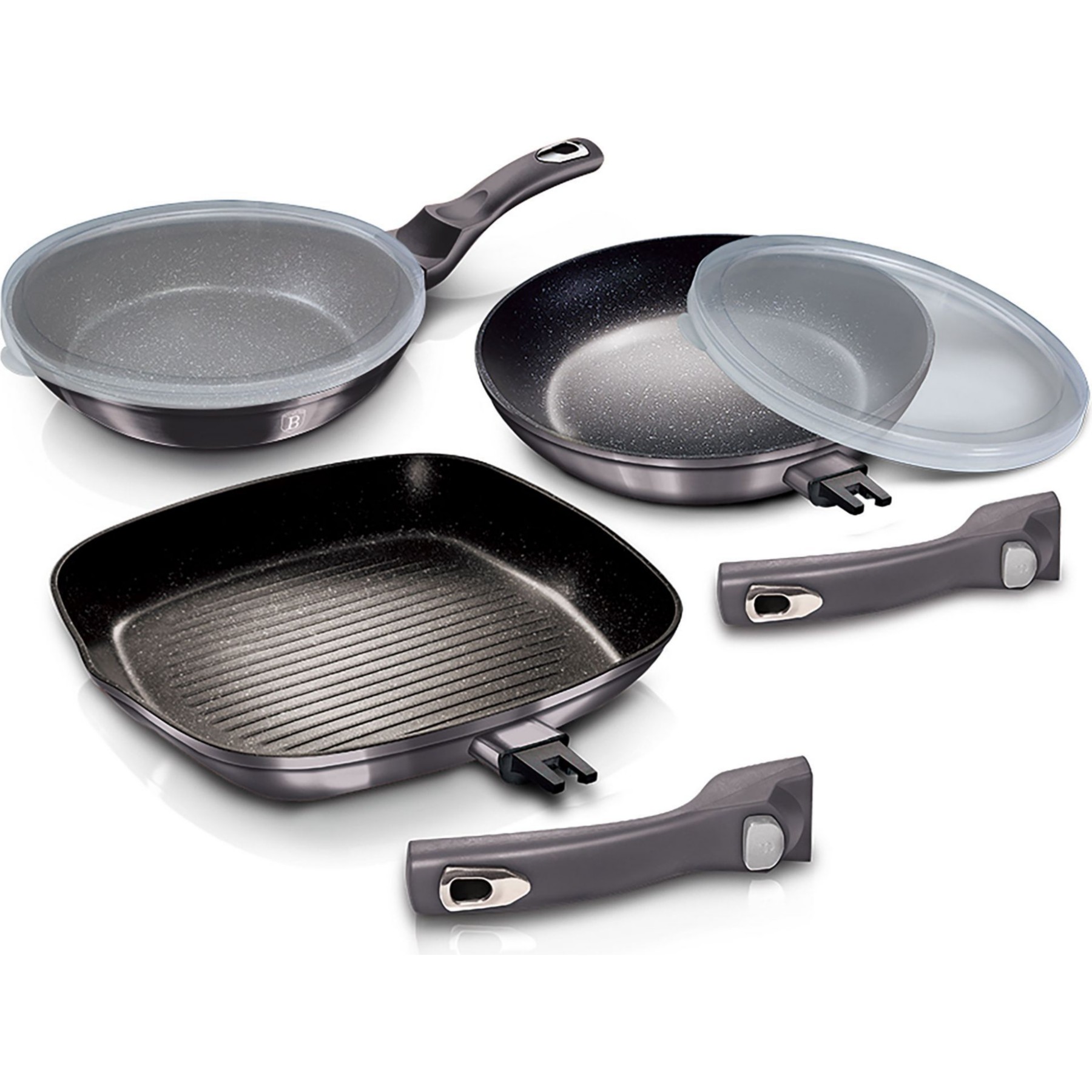 Batterie de cuisine BERLINGER HAUS Carbon Pro Set 2 Poêles, Grill Induction