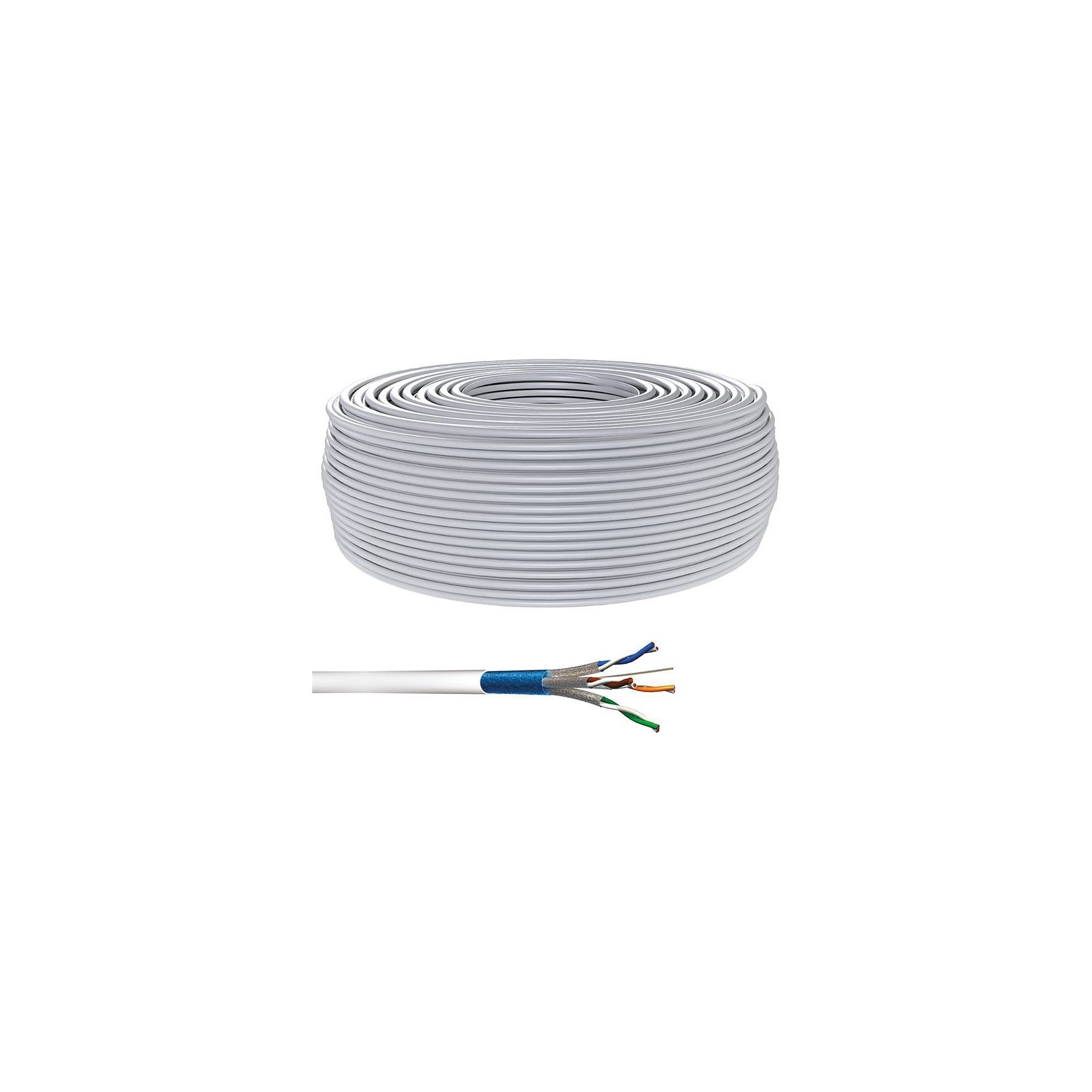 KOMELEC Câble Ethernet Cat 6 surblindé 100m