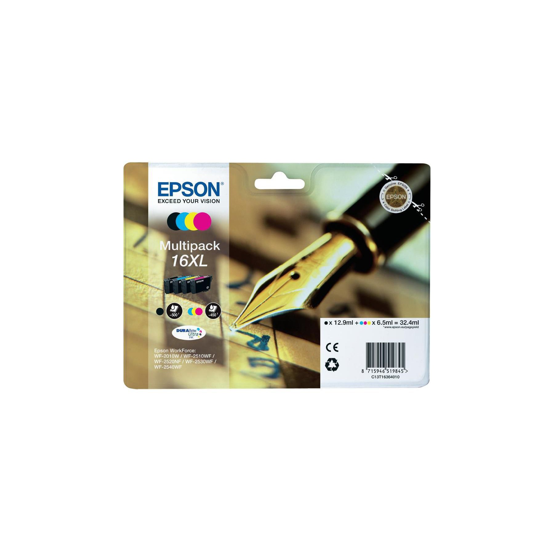 Cartouche d'encre EPSON T1636 XL 4 couleurs Série Stylo Plume