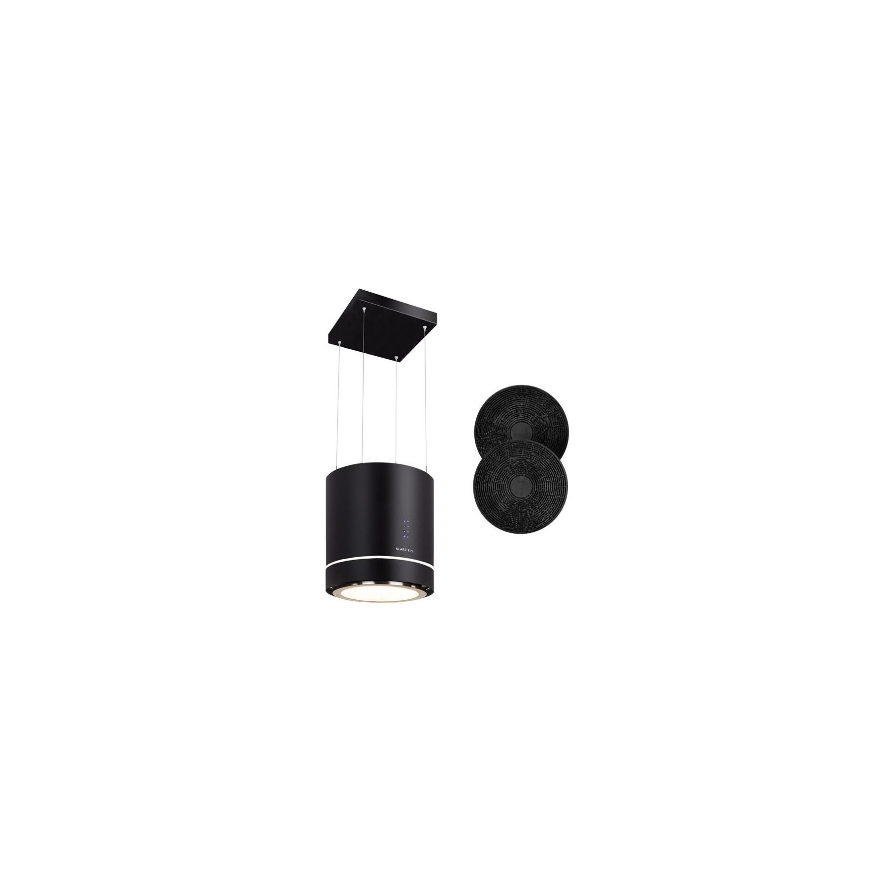 Hotte décorative îlot KLARSTEIN Tron Ambience Ø 38 cm 540 m³/h noir
