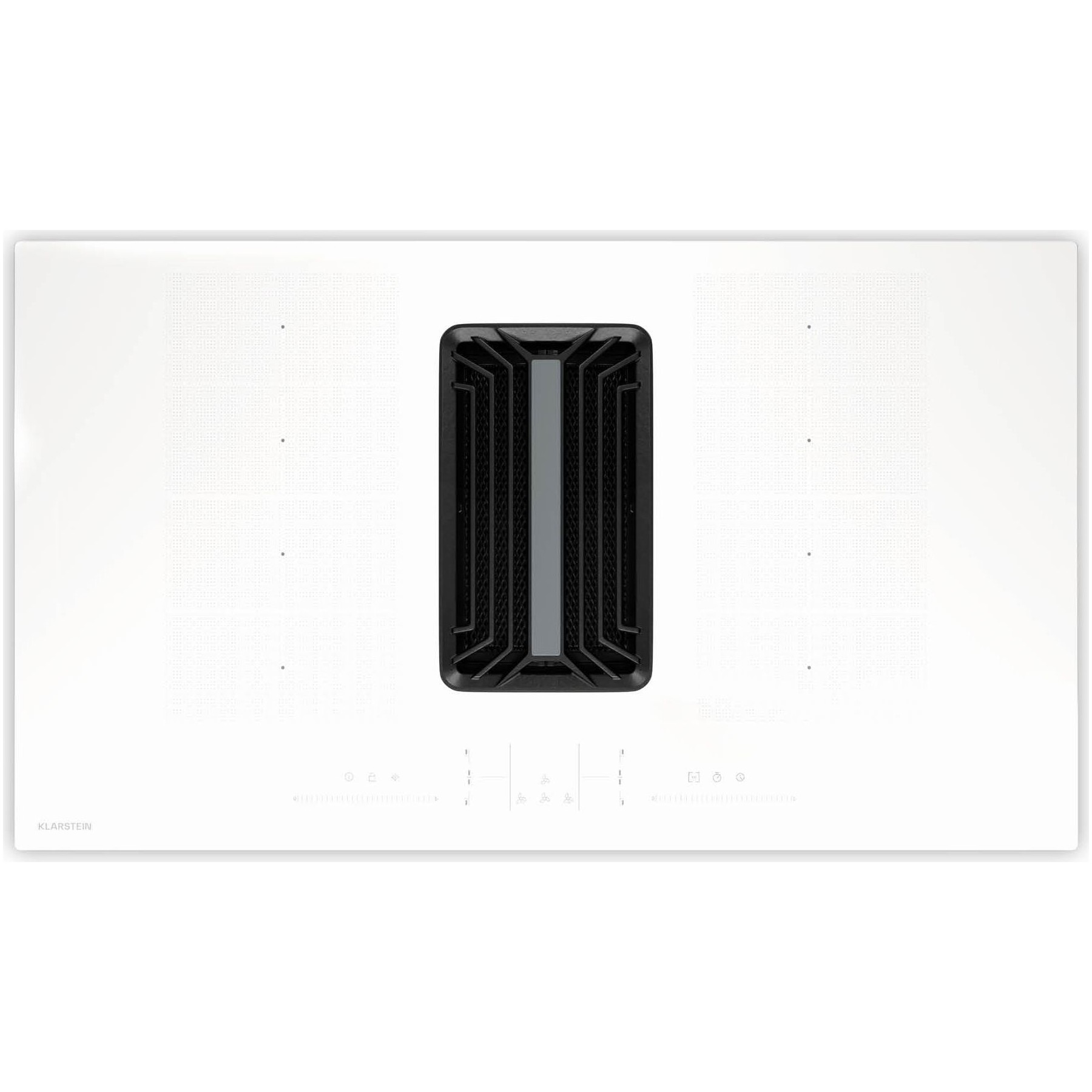 Plaque induction aspirante KLARSTEIN AirJet FlexPro hotte 90cm Flexzone blanc