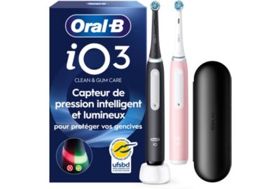 Brosse à dents électrique ORAL-B iO 3 Duo Noire et Rose