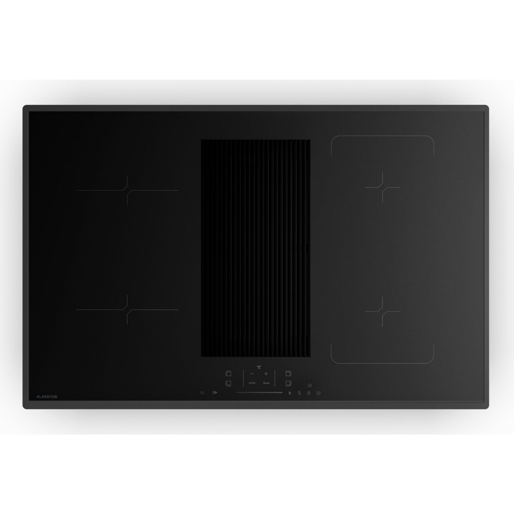 Plaque induction aspirante KLARSTEIN Velaire hotte intégrée 80cm 8400W Noir