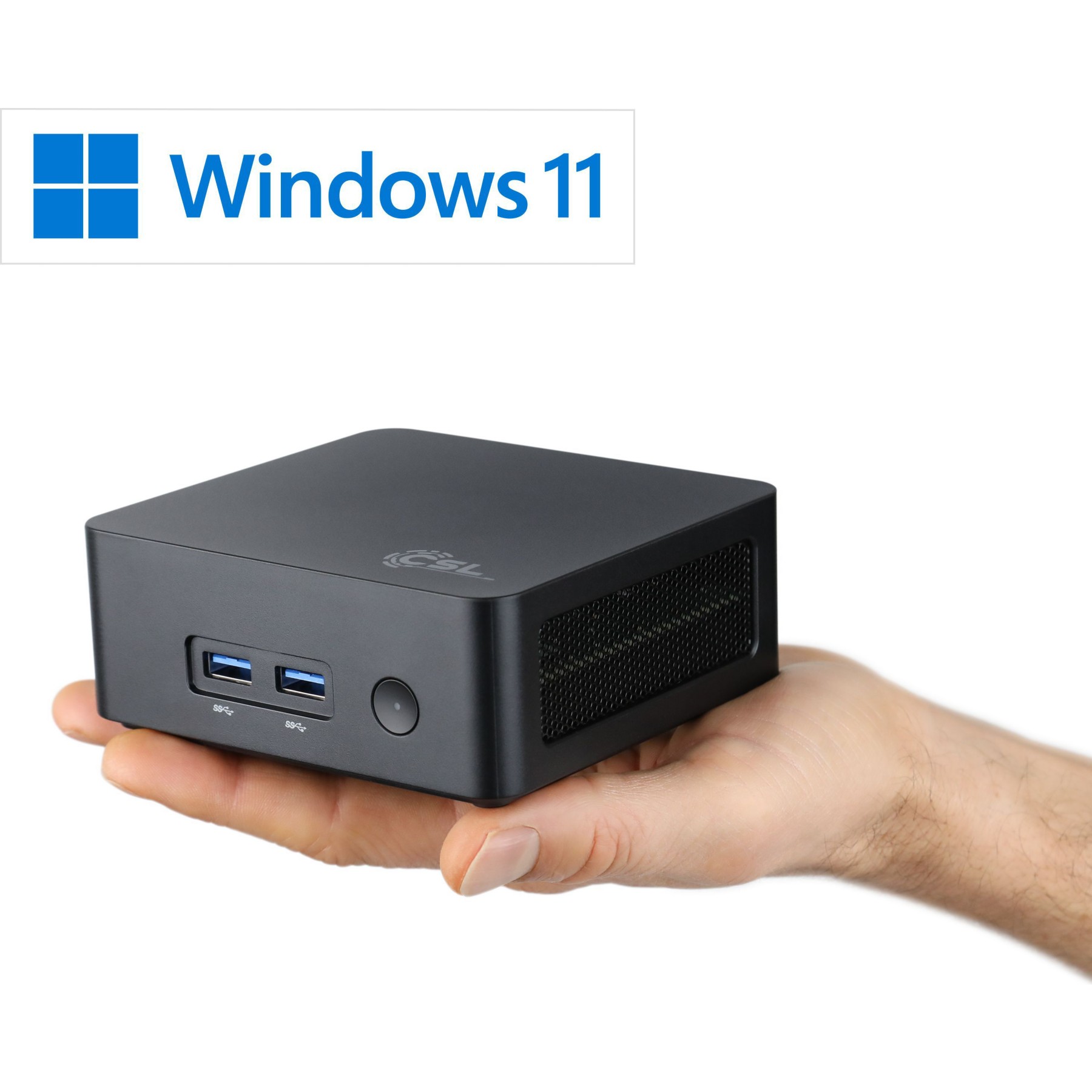 Mini PC CSL-COMPUTER Narrow Box Black 32Go 2000Go Win11