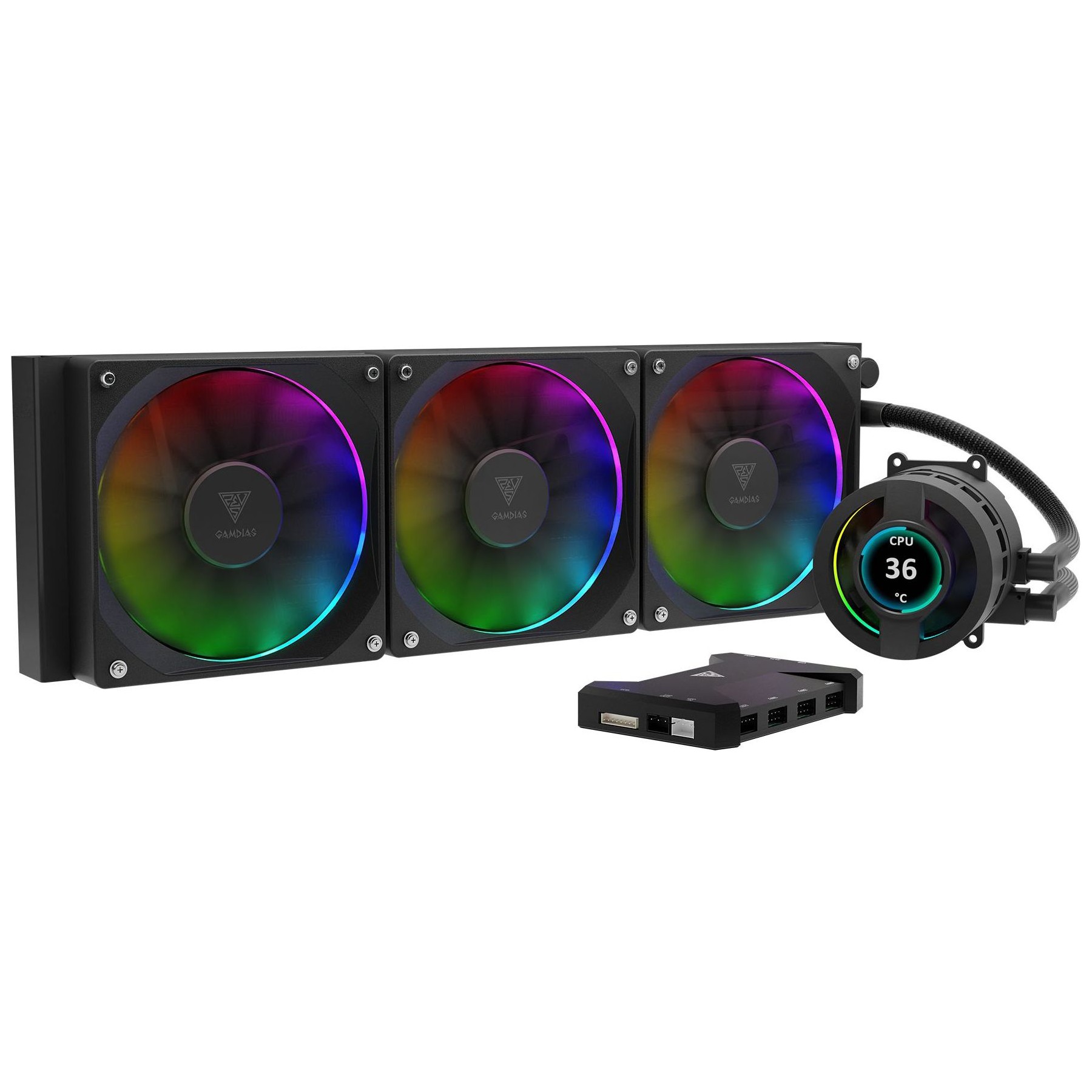 Kit de refroidissement GAMDIAS Chione P3-360U - 360 mm Noir