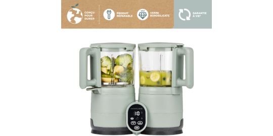 Mixeur Cuiseur Bébé BABYMOOV Nutriglass Celadon Green