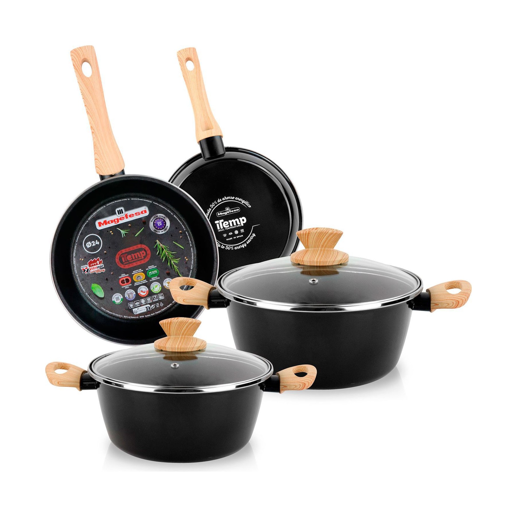 Batterie de cuisine MAGEFESA Orbe Induction 6 Pièces Antiadhésif