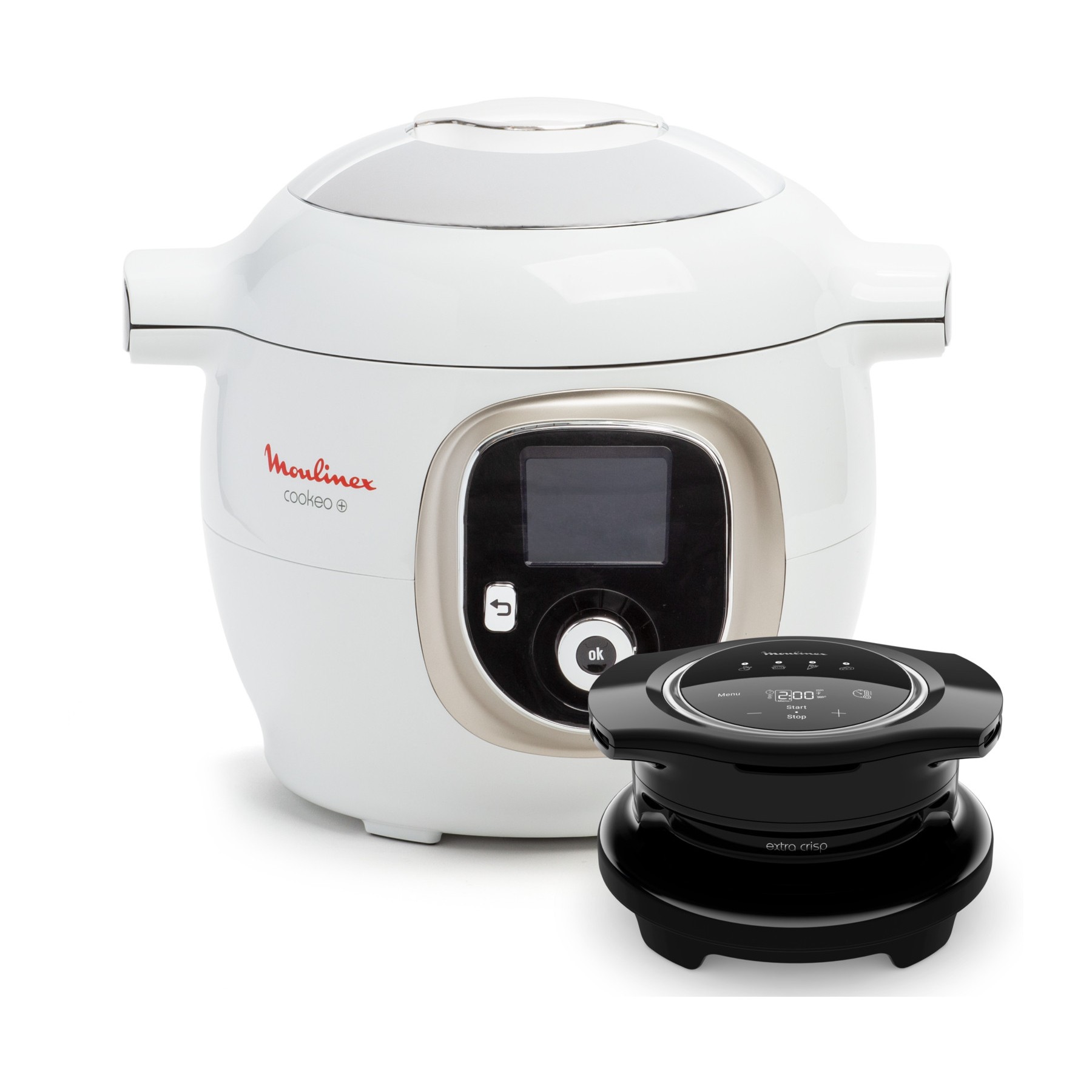 Cookeo MOULINEX CE85XAF0 blanc 6 L, 9 modes de cuisson + Extra Crisp