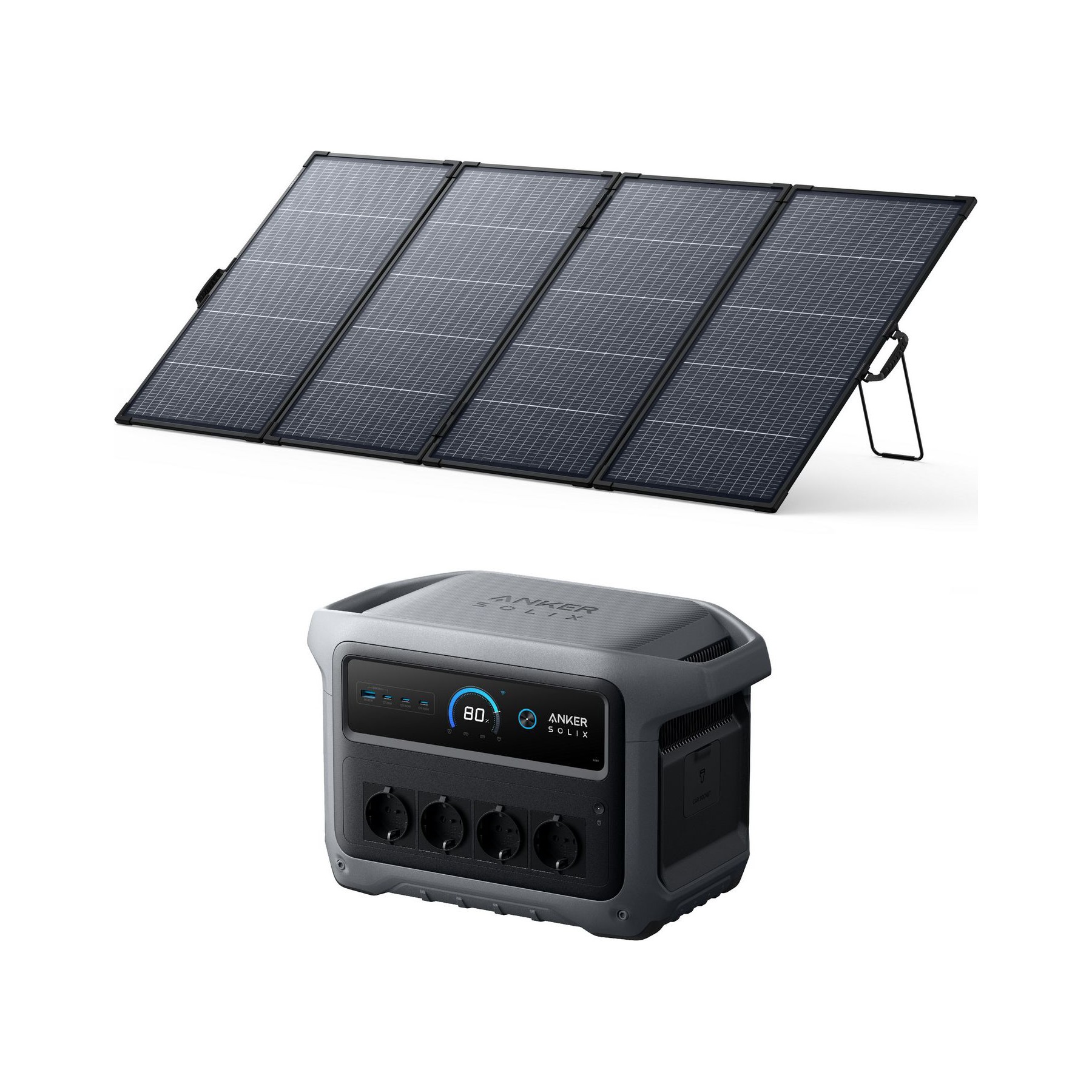 Batterie nomade ANKER SOLIX KIT C1000X Gen 2+PS400 Bifacial