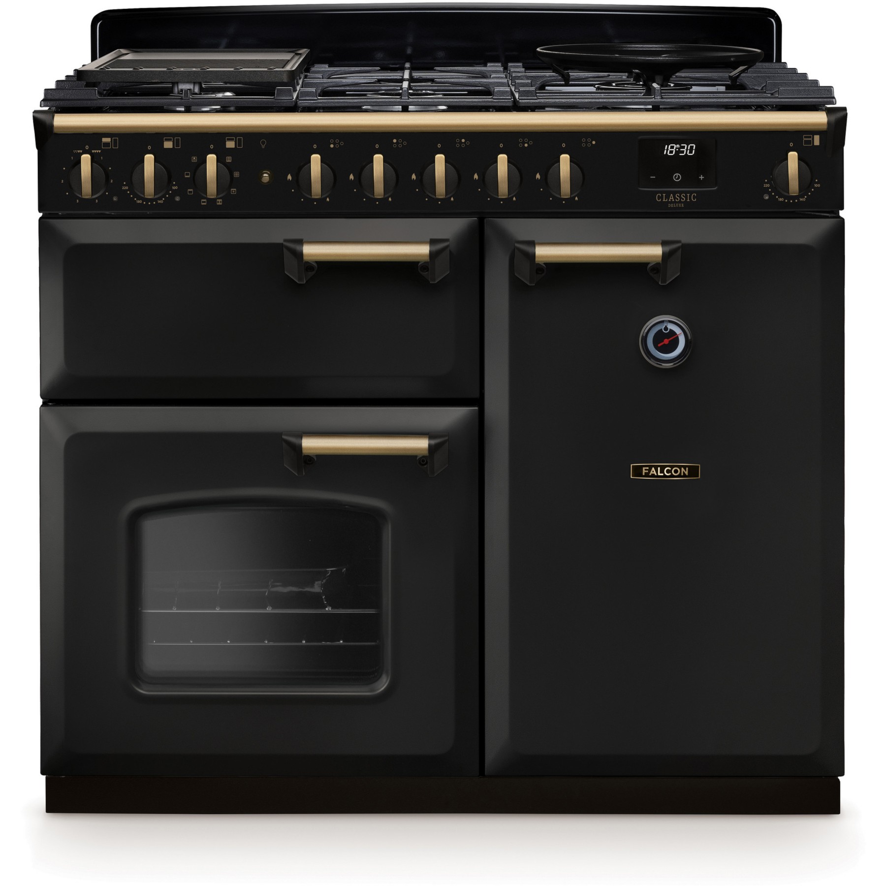 Piano de cuisson gaz FALCON NGC TAB GAZ 100 CM CHARBON LAITON ANTIQU