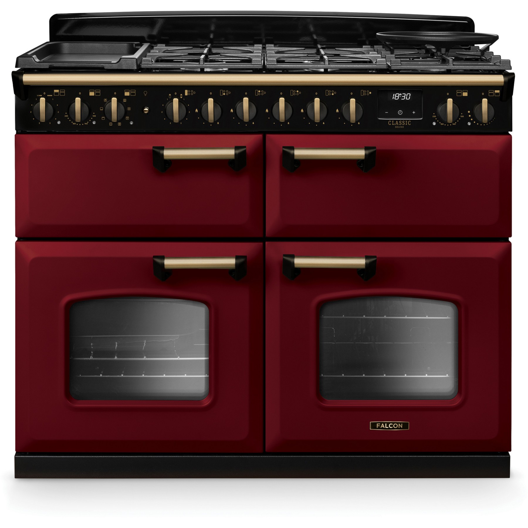 Piano de cuisson mixte FALCON NGC TAB MIX 110 CM BORDEAUX LAITON ANTIQ