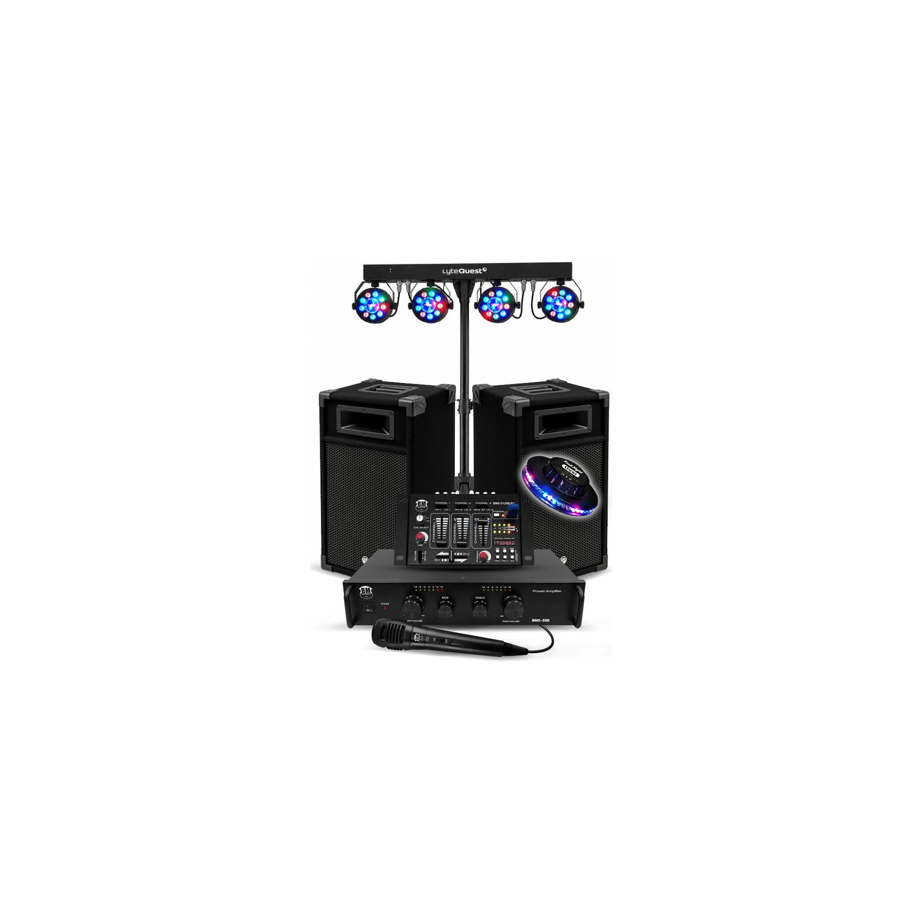 Pack sono BM SONIC Pack DJ 300W Bluetooth USB Portique LED