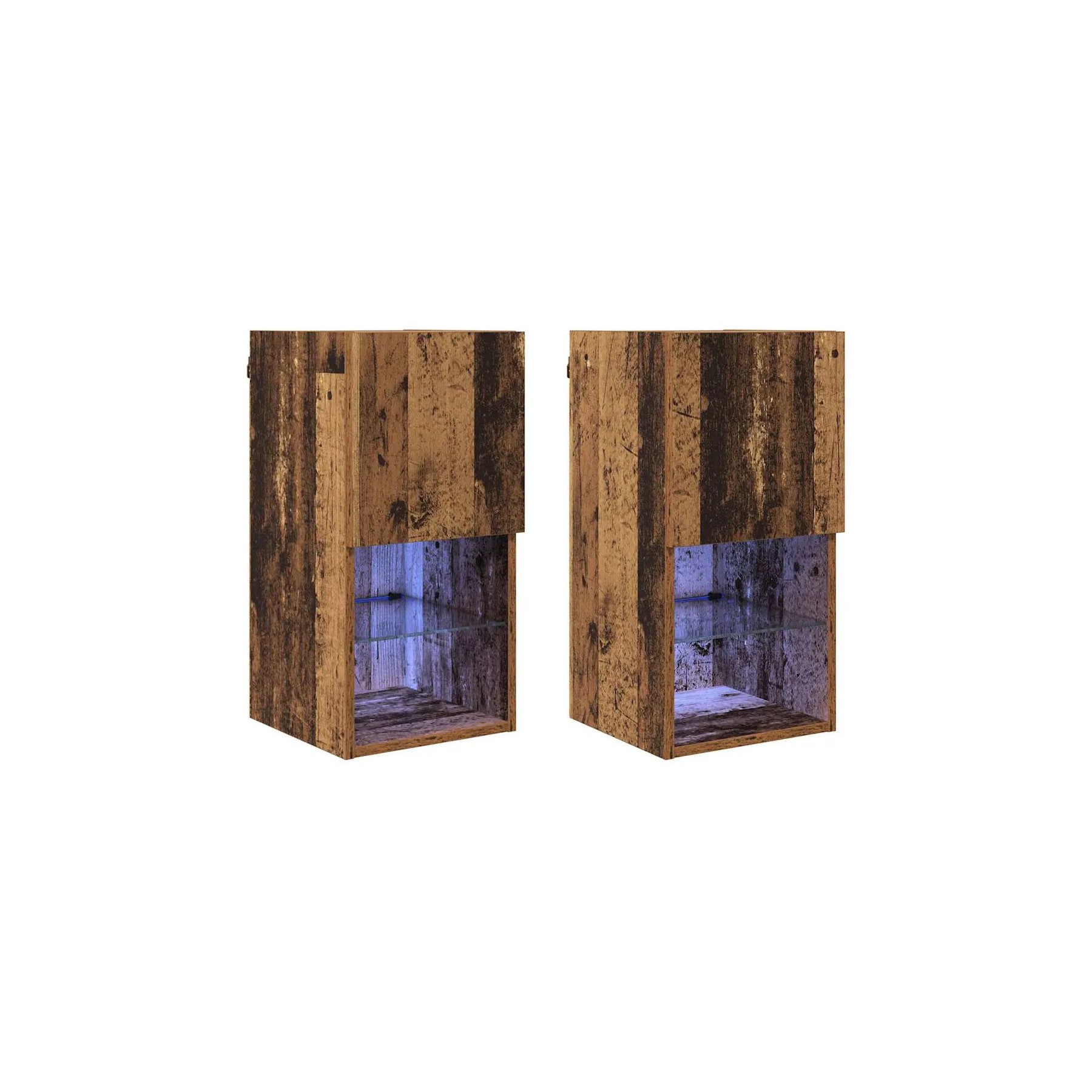 Meuble TV HELLOSHOP26 Lot de 2 meubles TV muraux rectangulaire