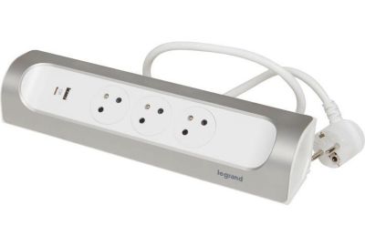 Multiprise LEGRAND FB 3X2P+T CORNER ANGLE USB A+C 1M BLANC