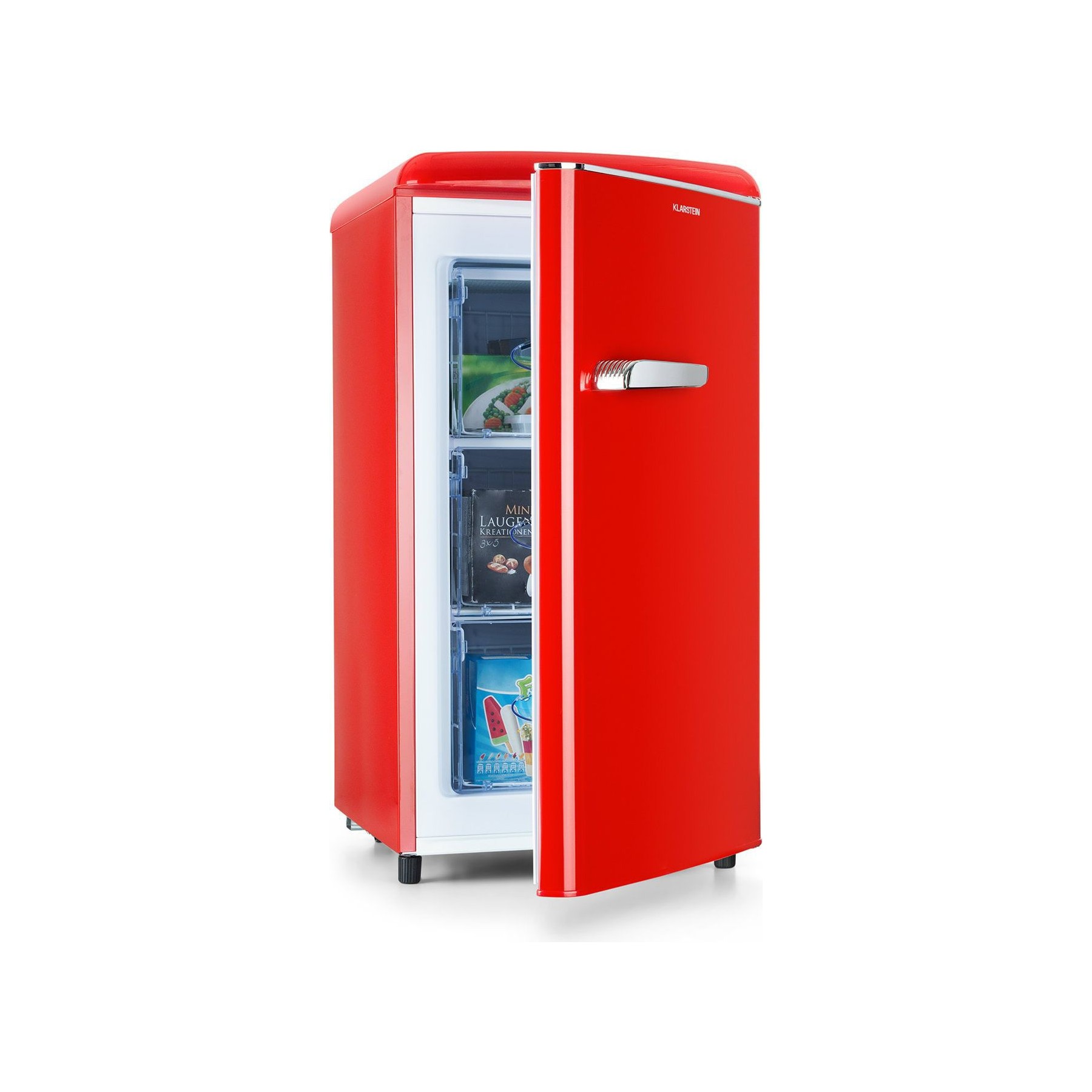Congélateur armoire KLARSTEIN Laika 60L 3 tiroirs -18 à 0 °C E rouge