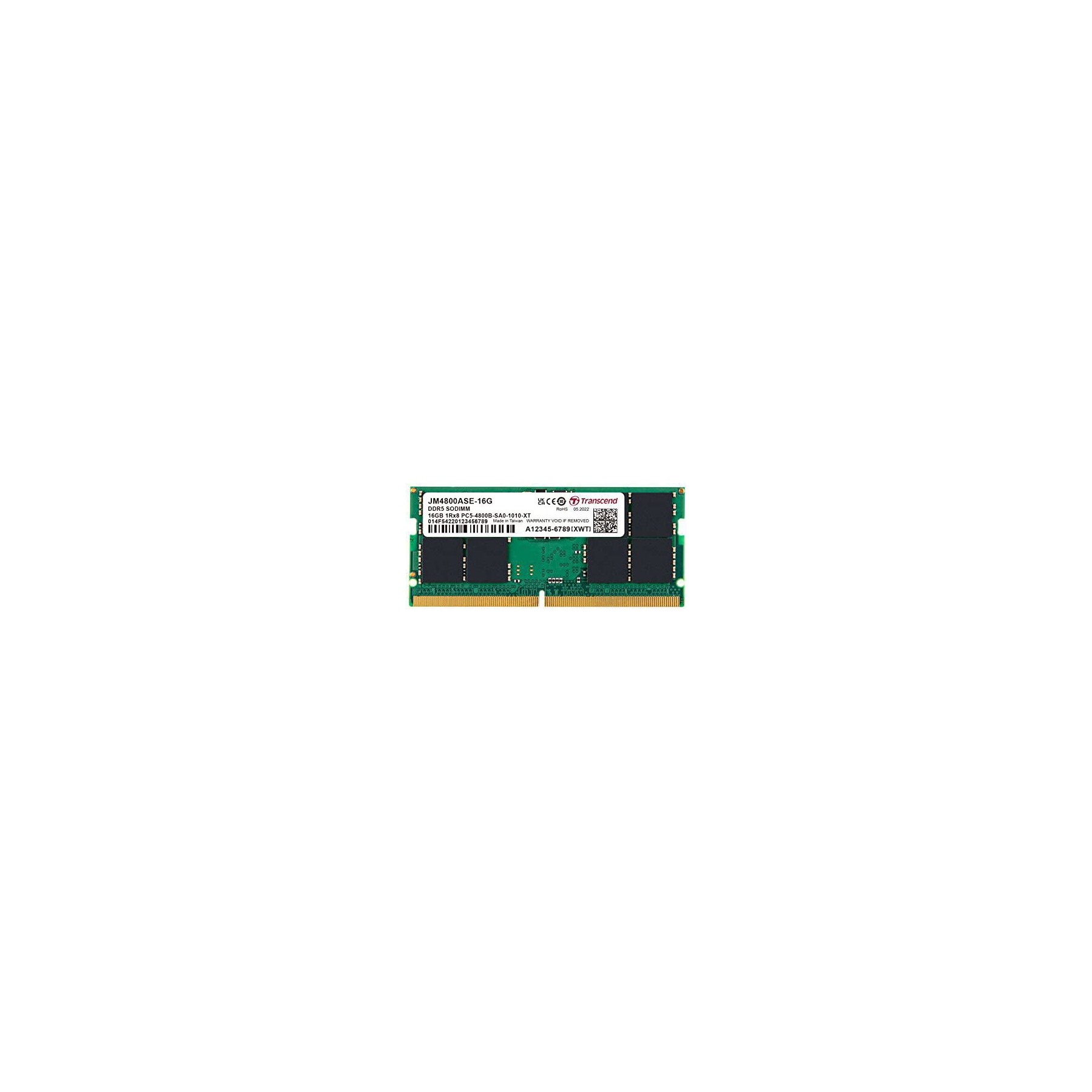 Mémoire vive TRANSCEND 16 Go DDR5 4800 Mhz SO-DIMM