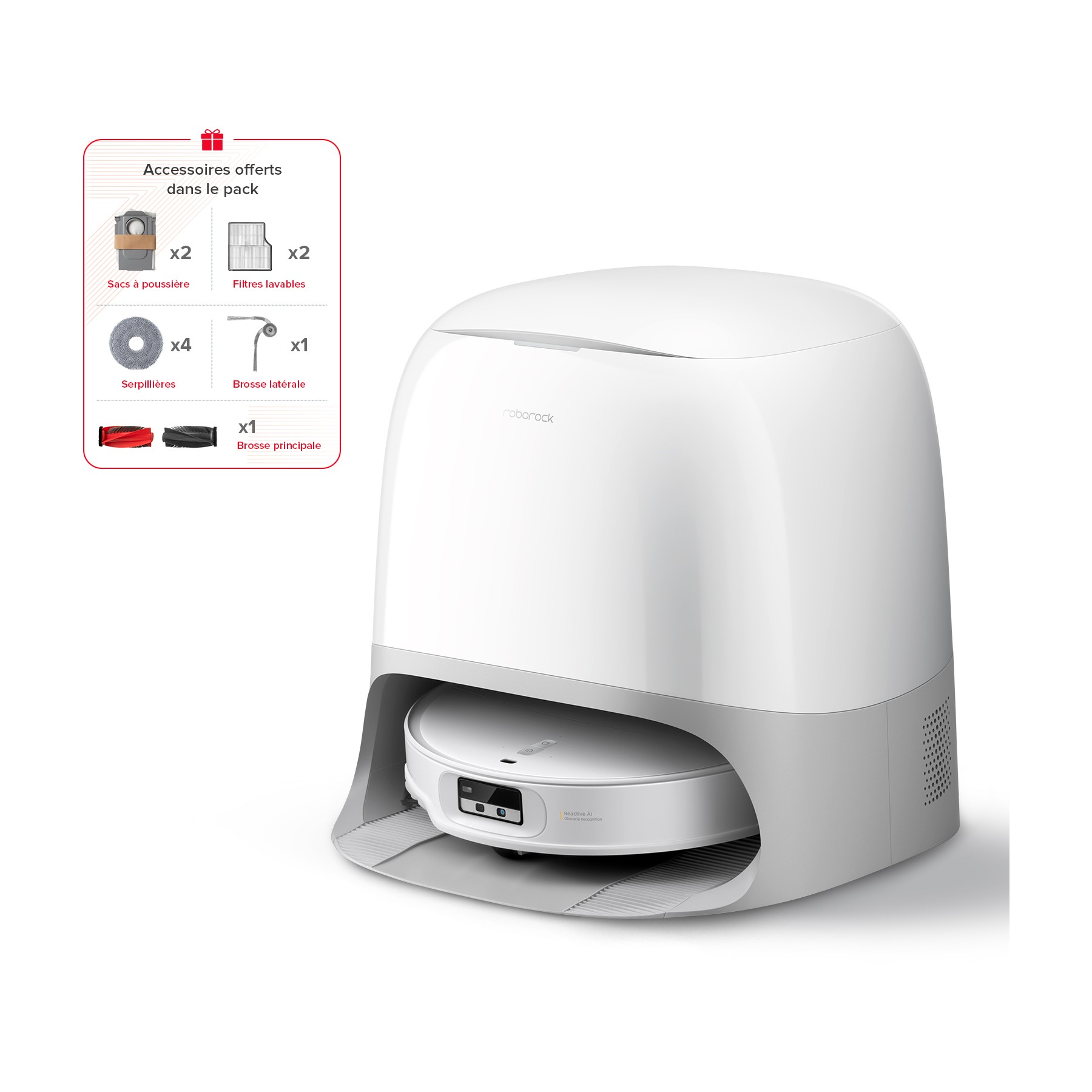 Robot Aspirateur Laveur ROBOROCK Qrevo Curv 2 ProX Blanc