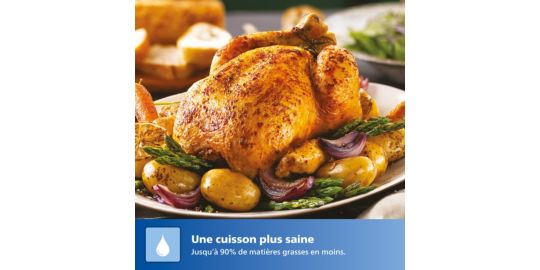 Airfryer PHILIPS NA352/00 Friteuse sans huile double panier Noir/Doré, Série 3000 9L (3+6L)